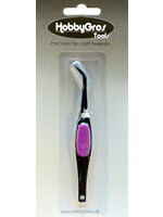 Hobbygros Pincet gebogen met rubber grip