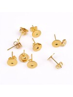 Hobby & crafting Fun Zakje oorstekers 6 mm goudkleurig (8 stuks)