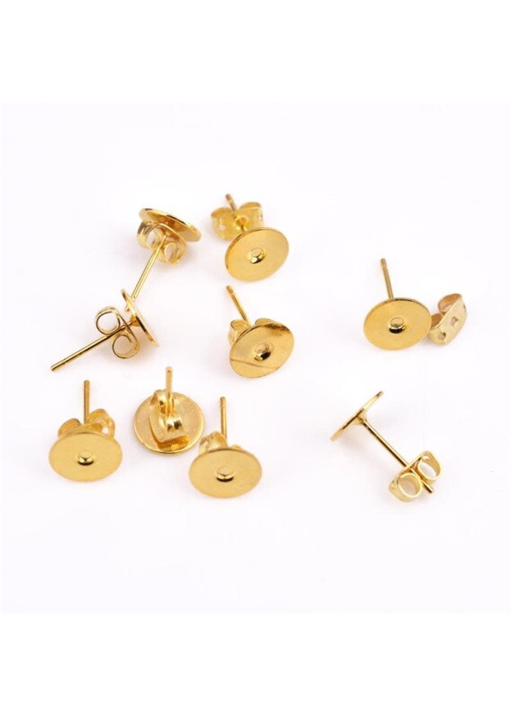 Hobby & crafting Fun Zakje oorstekers 6 mm goudkleurig (8 stuks)