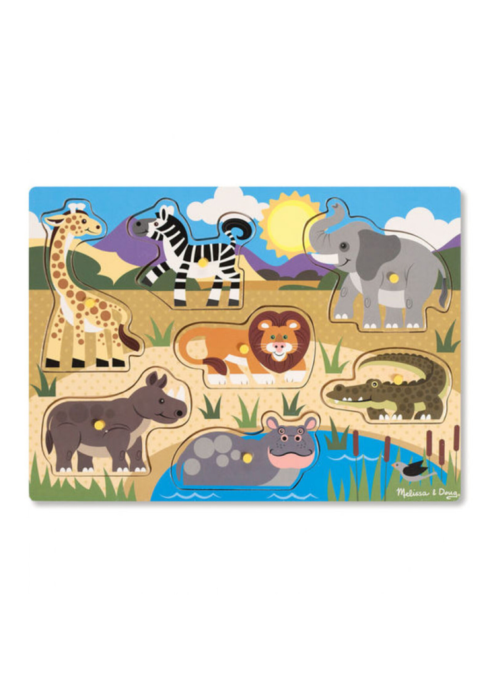 Melissa & Doug Melissa & Doug  Houten knoppuzzel safari (7 stukjes)