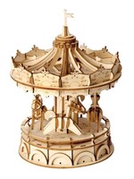 Robotime 3D Houten Puzzel Merry Go Round, Robotime, TG404, 12x12x15 cm