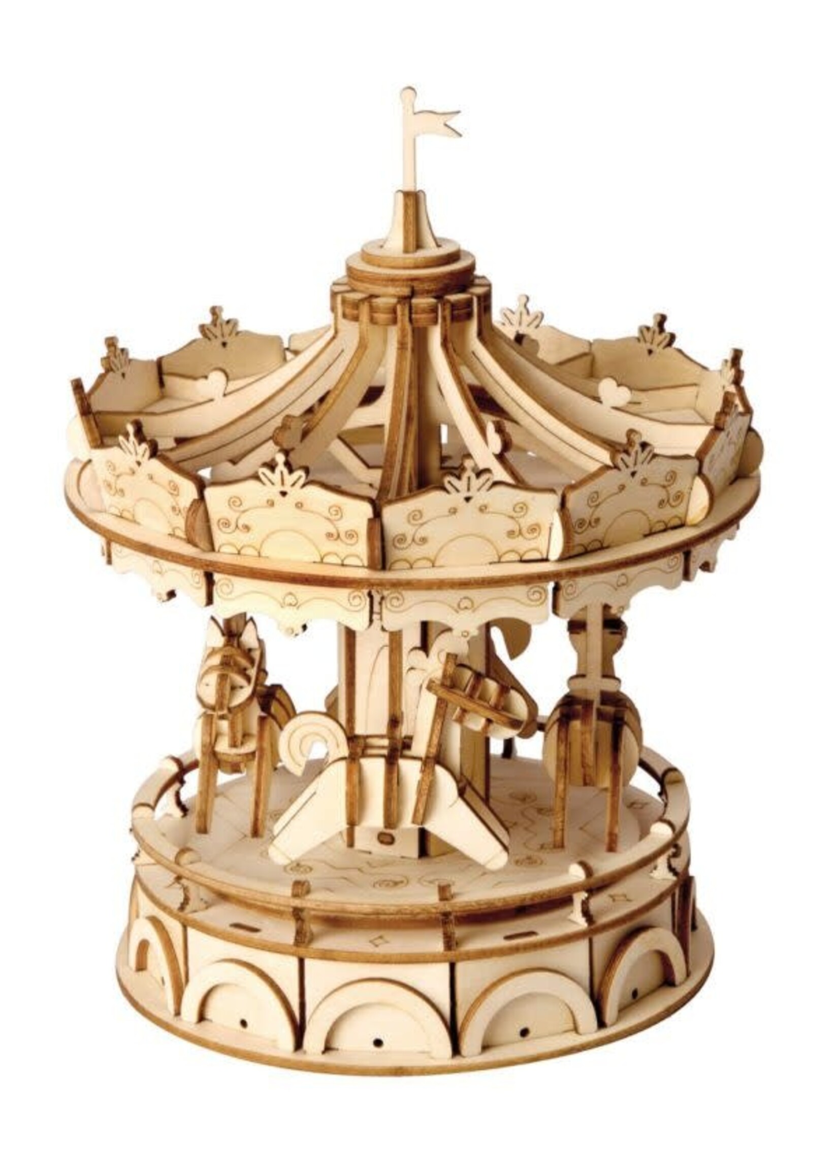 Rolife Rolife 3D Houten Puzzel Merry Go Round, TG404, 12x12x15 cm