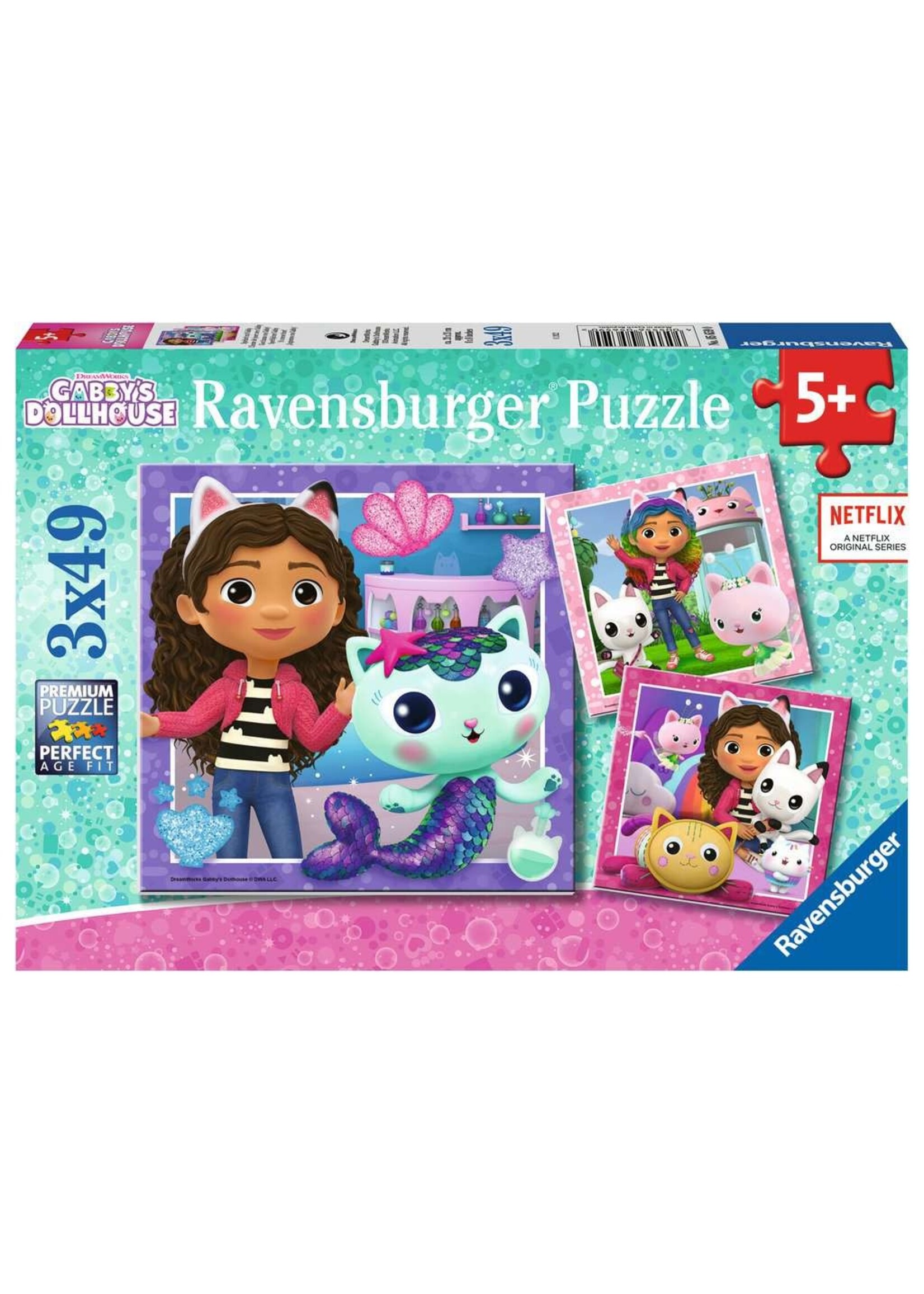 Ravensburger Ravensburger Puzzel Gabby's Dolhouse-Speeltijd met Gabby (3x49 stukjes)