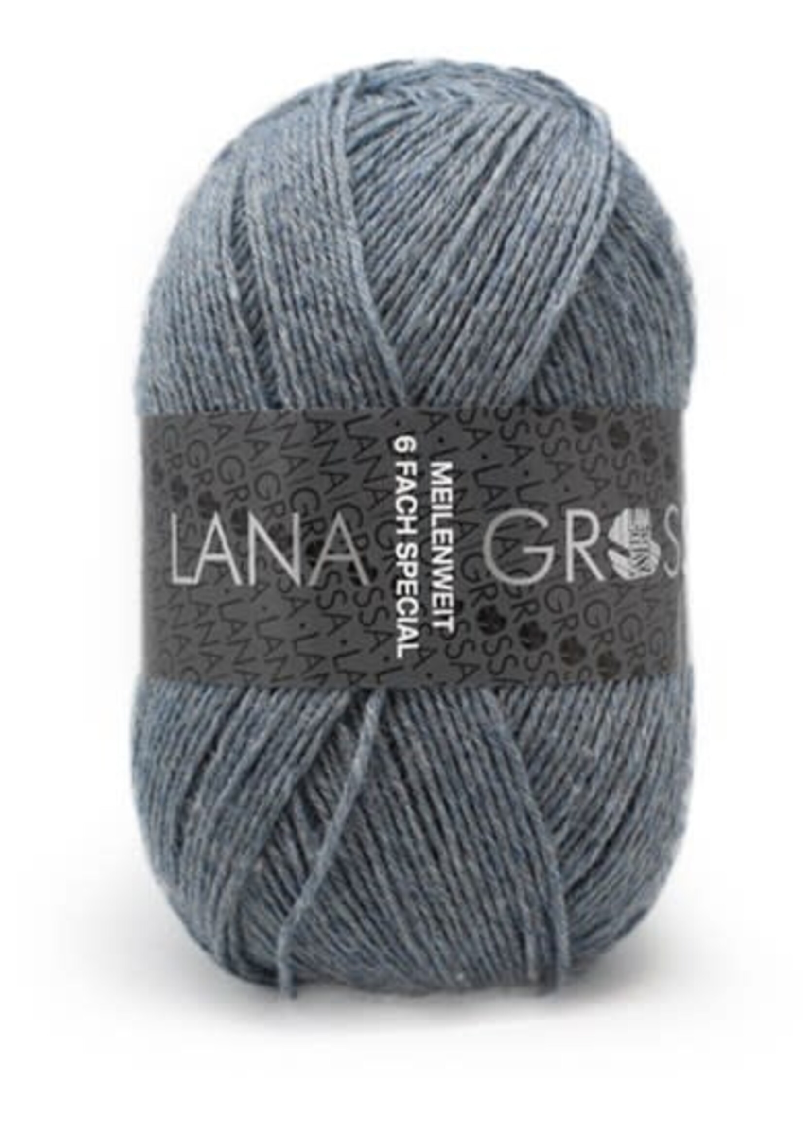 Lana Grossa Lana Grossa Meilenweit 150gr 6 draads 9226 Melange Grijsblauw
