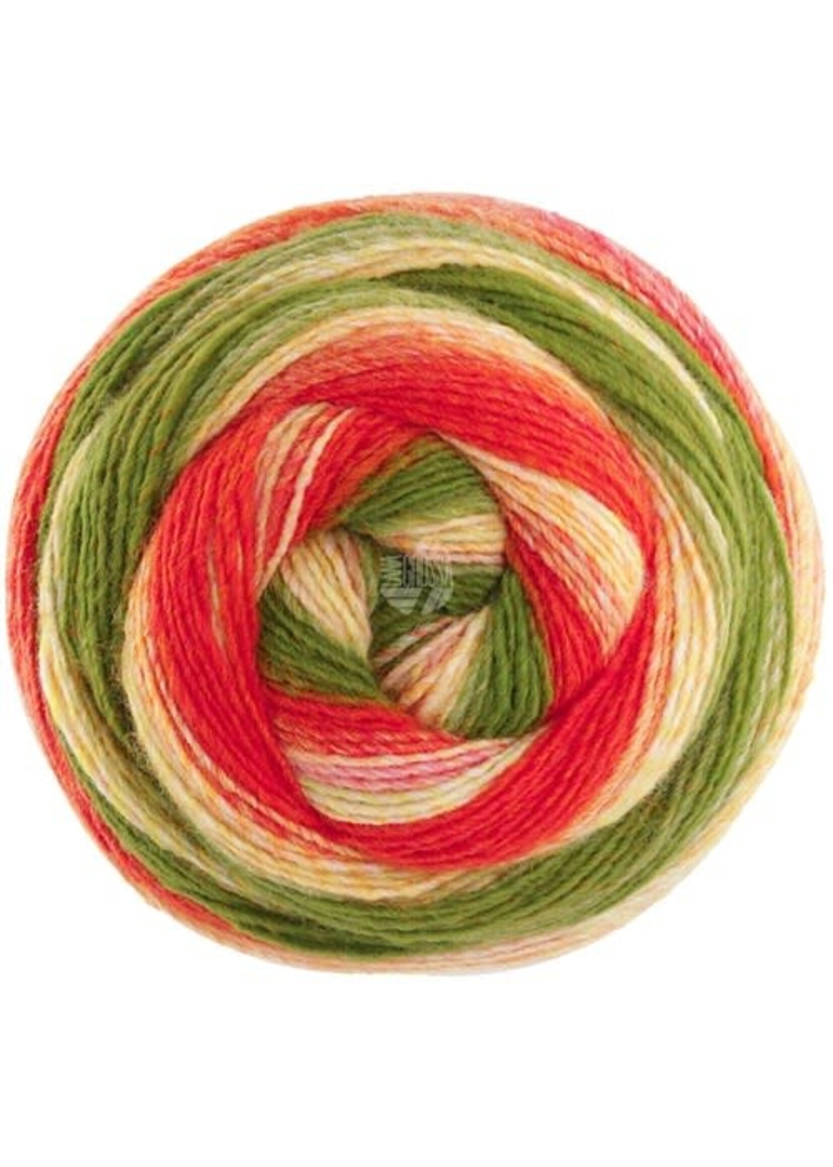 Lana Grossa Lana Grossa Gomitolo Fusione 2028 Zalm/Geel/Kruidnagel/Groen/Bruin/Kreeft