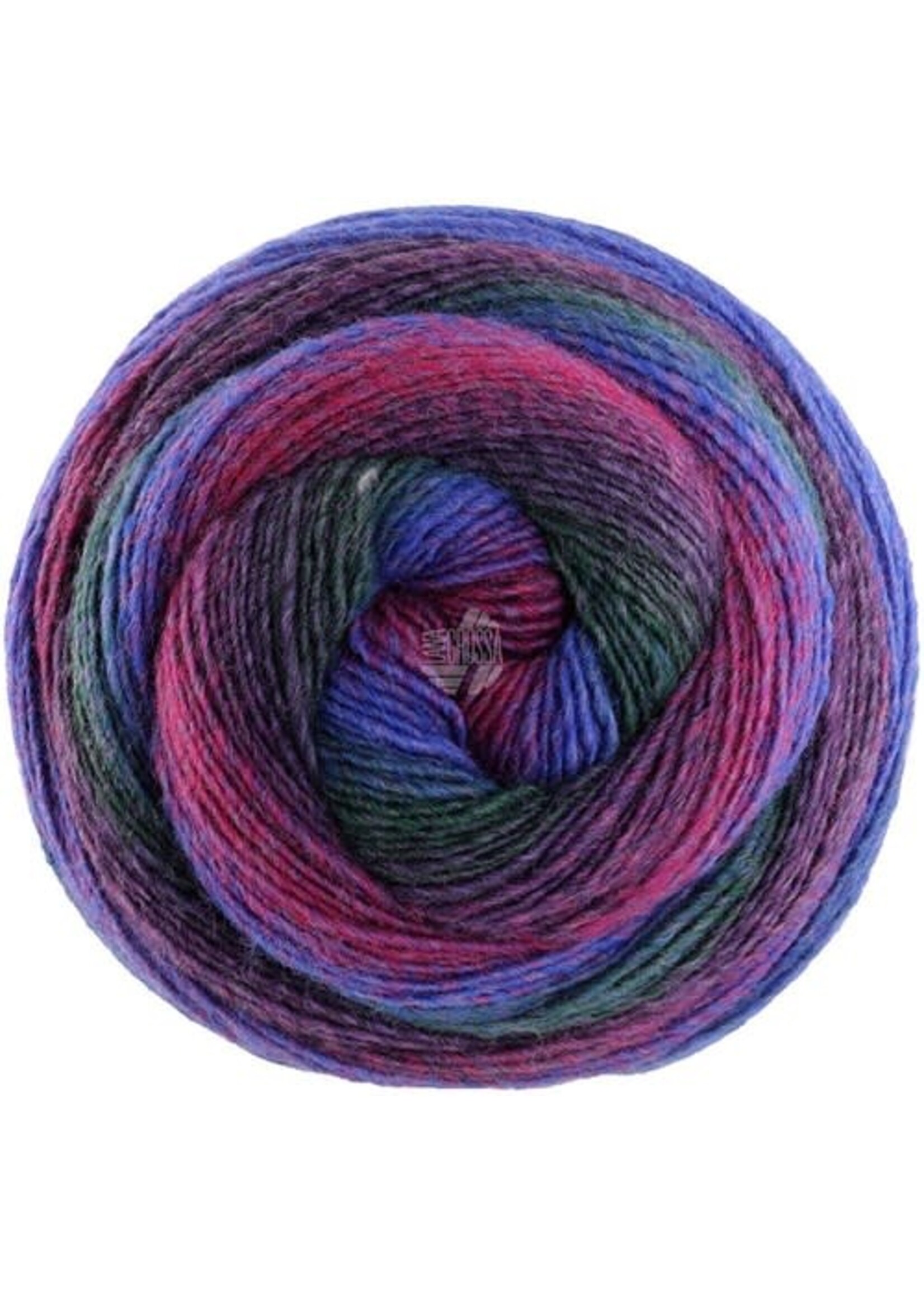 Lana Grossa Lana Grossa Gomitolo Versione 454 Inktblauw/Rood/Donkerpaars/Fuchsia/Bosgroen