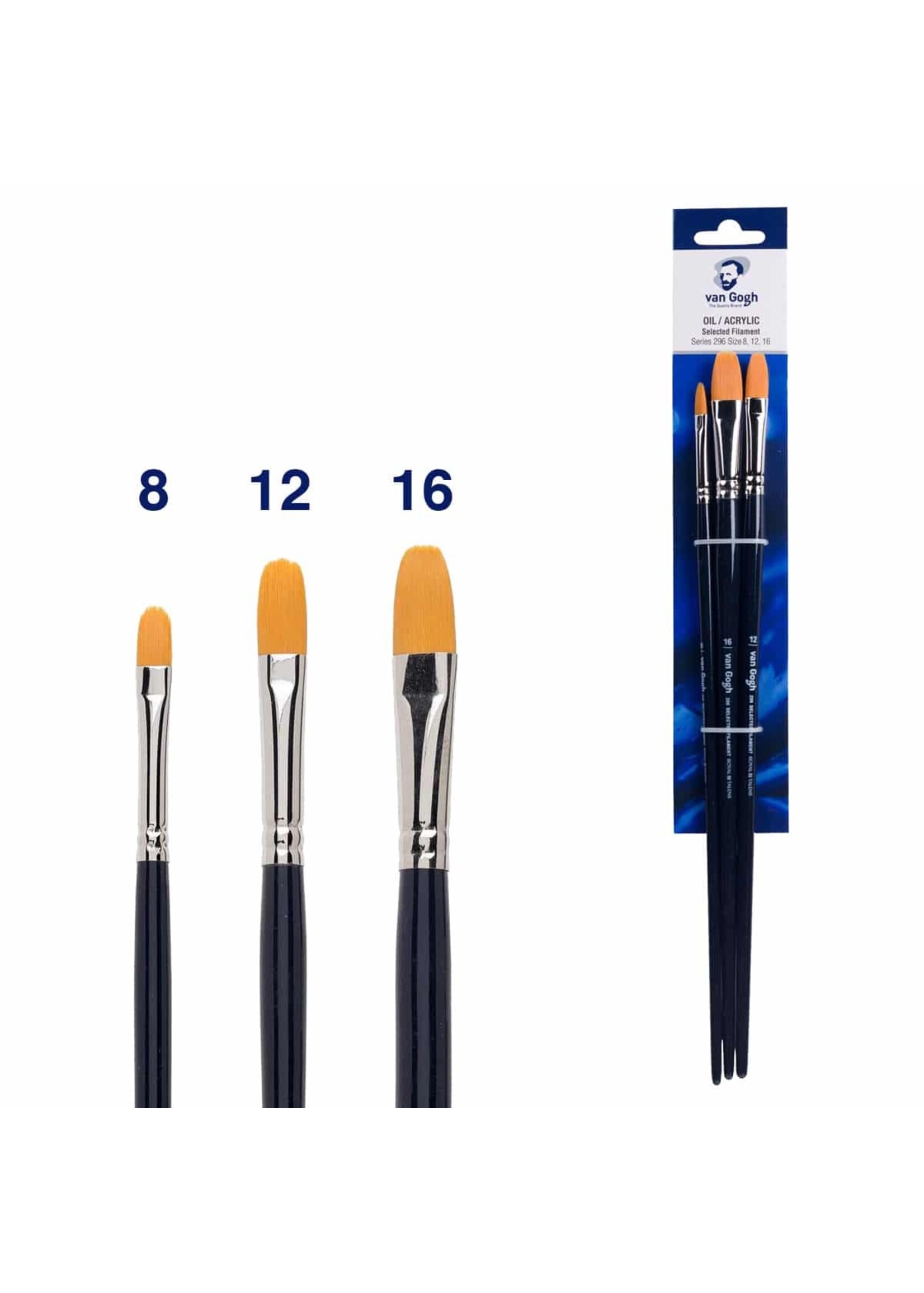 VAN GOGH Van Gogh Penseel voor olie- en acrylverf, 3-delige set, serie 296 nr. 8-12-16