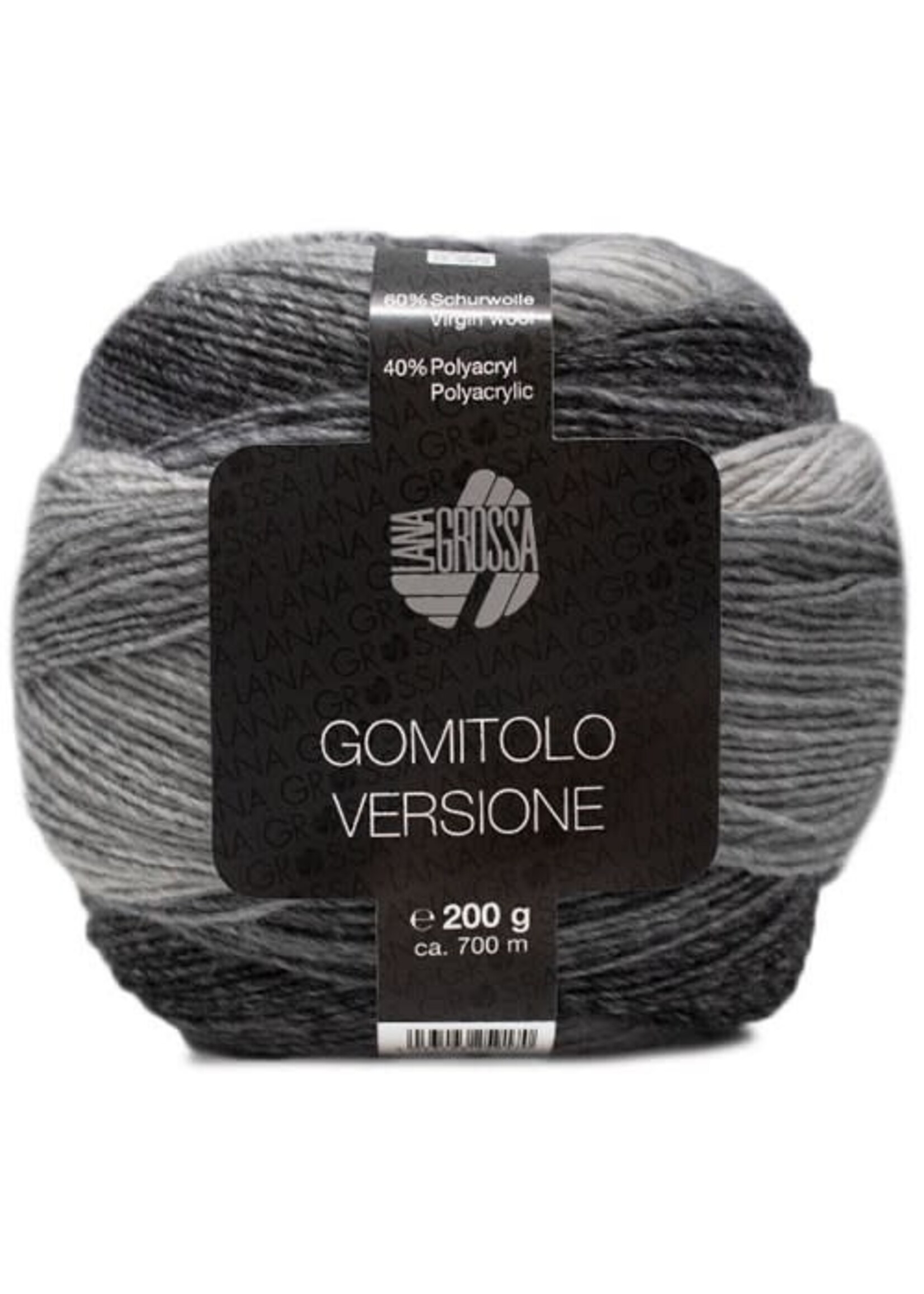 Lana Grossa Lana Grossa Gomitolo Versione 413 Silver Grey / Light- Medium and Dark Grey