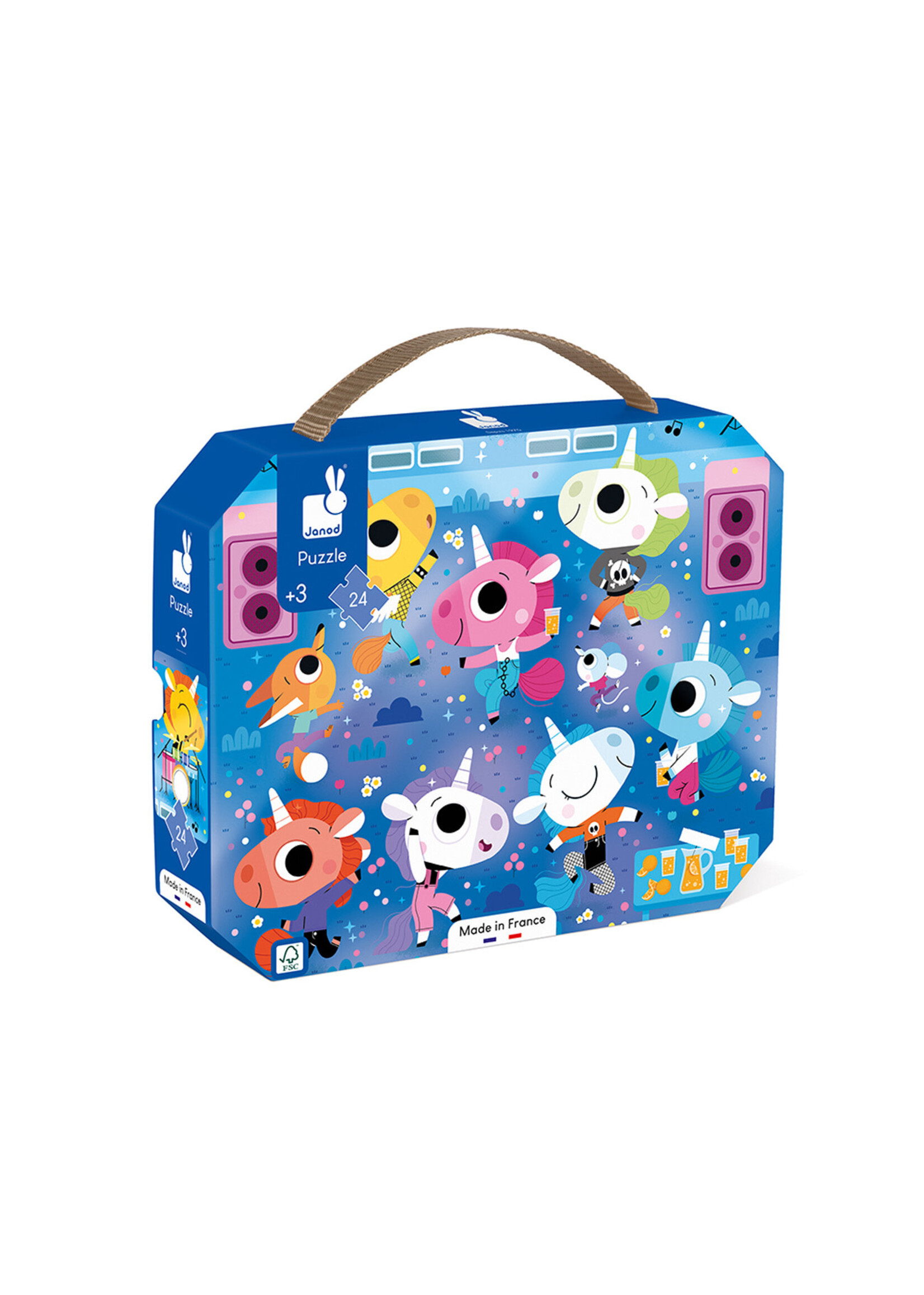 Janod Janod Puzzel – Eenhoorns Rock Concert (24 stukjes)