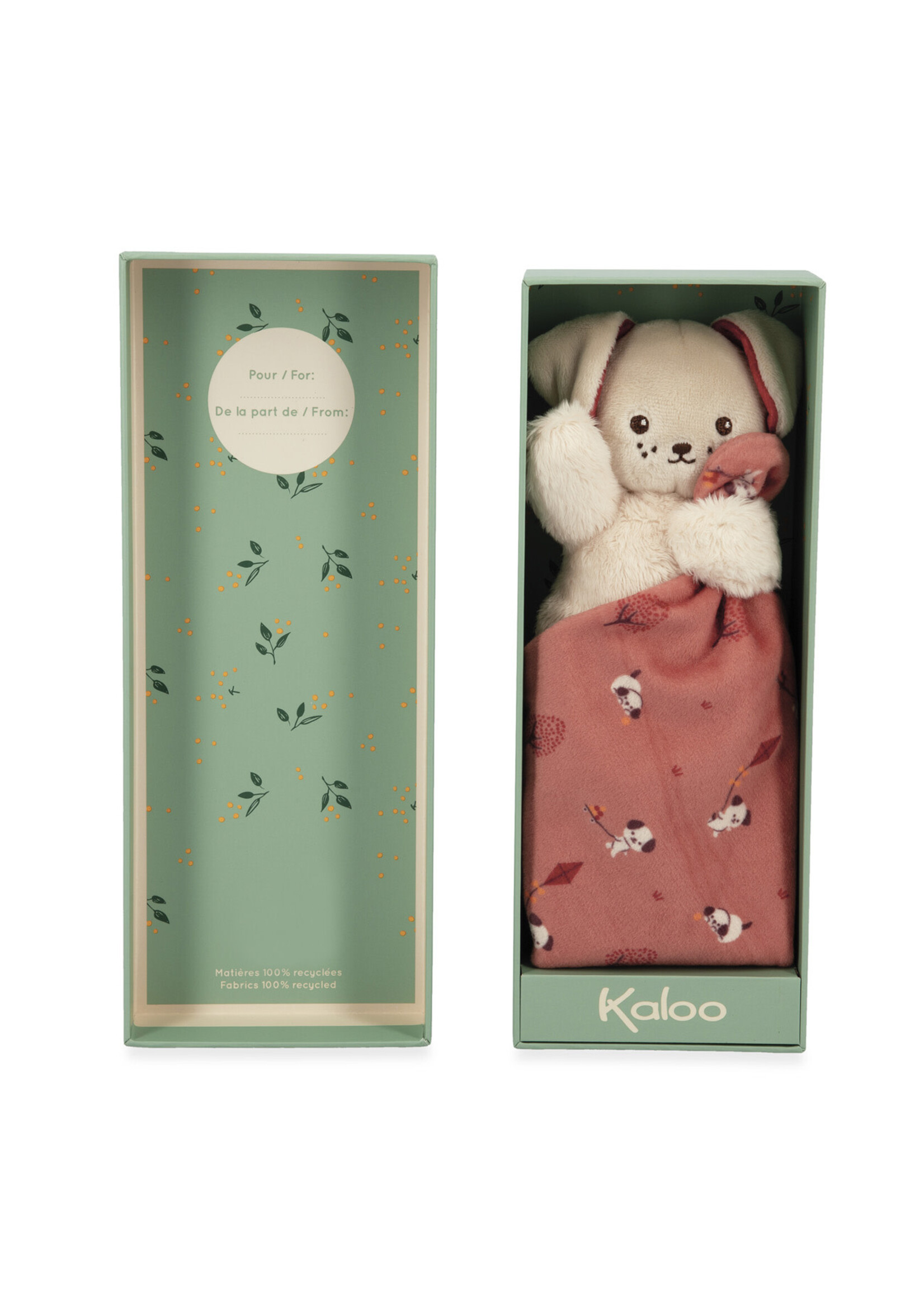 Kaloo Kaloo Carre Douceur – Knuffeldoek Hond Steenrood