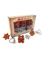 Logica Giochi Breinbreker Leonardo’s Set 6 in 1,(3x hout en 3x metaal)