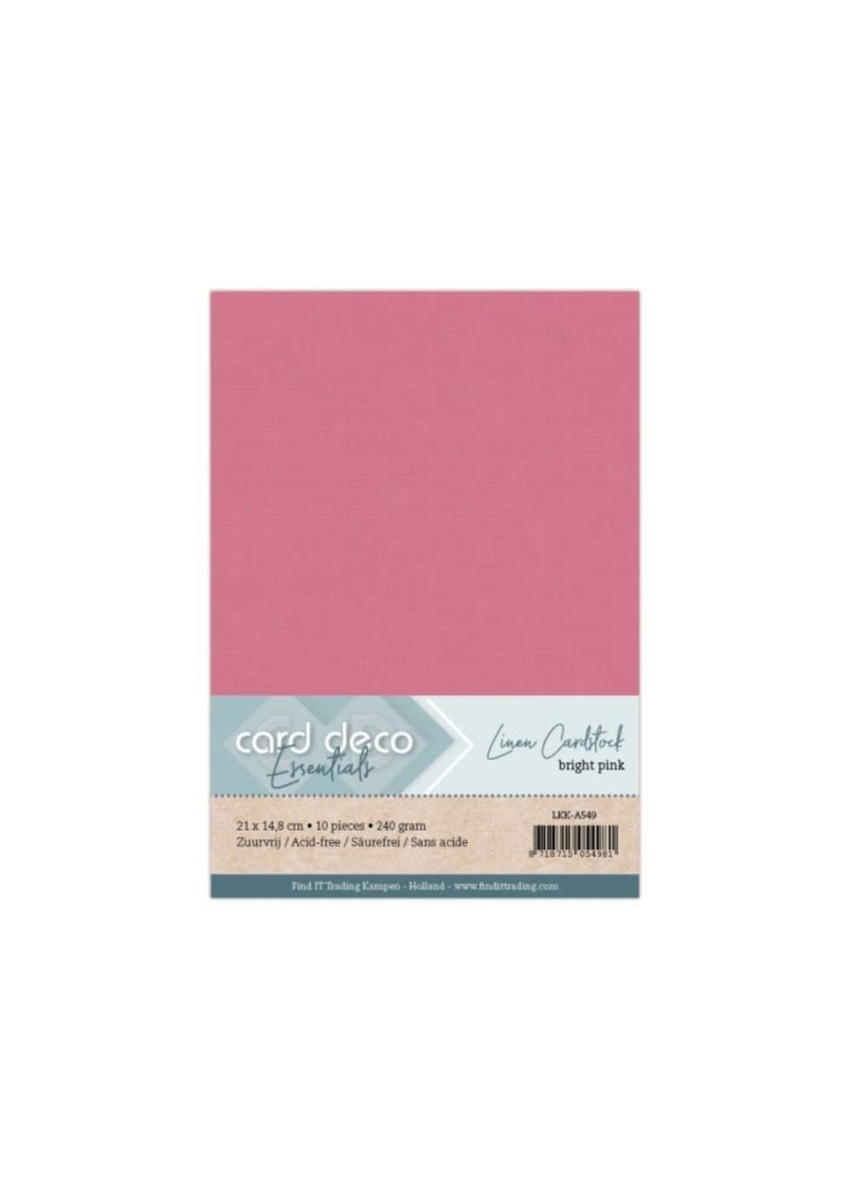 Card deco A5 Hardroze Linnenkarton