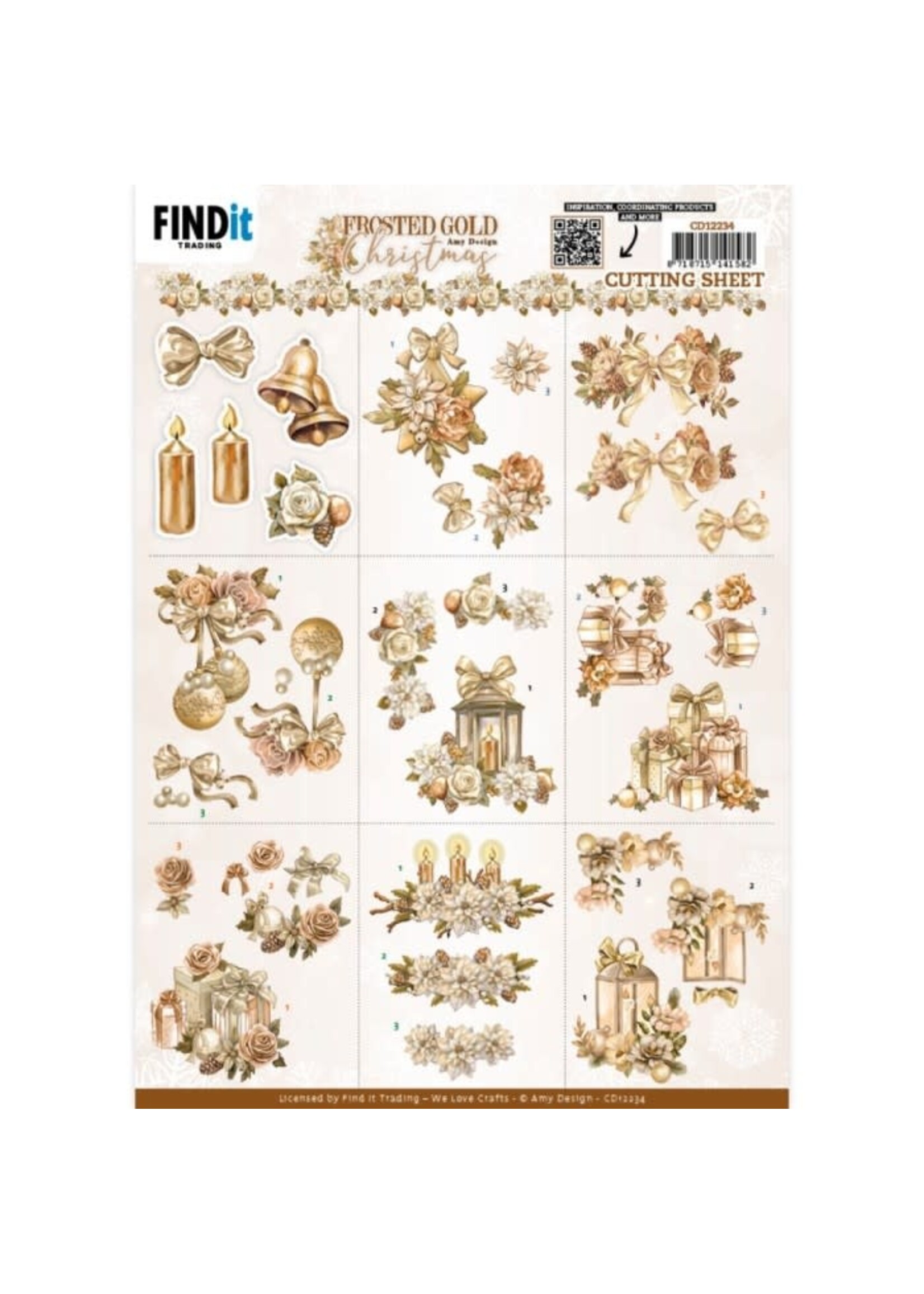 find it Cutting sheet - Amy Design - Frosted gold Christmas - Mini