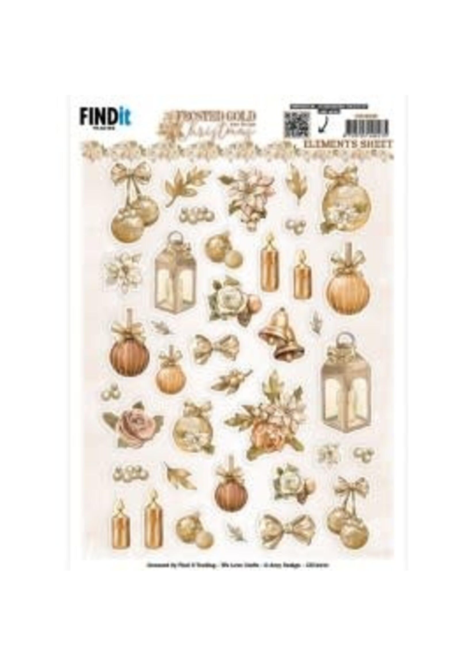 find it Cutting sheet - Amy Design - Frosted gold Christmas - small elements