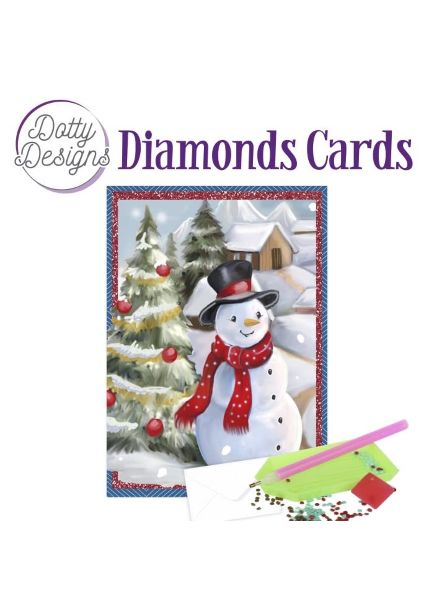 find it Dotty Designs Diamond Cards - Snowman In A Christmas Village