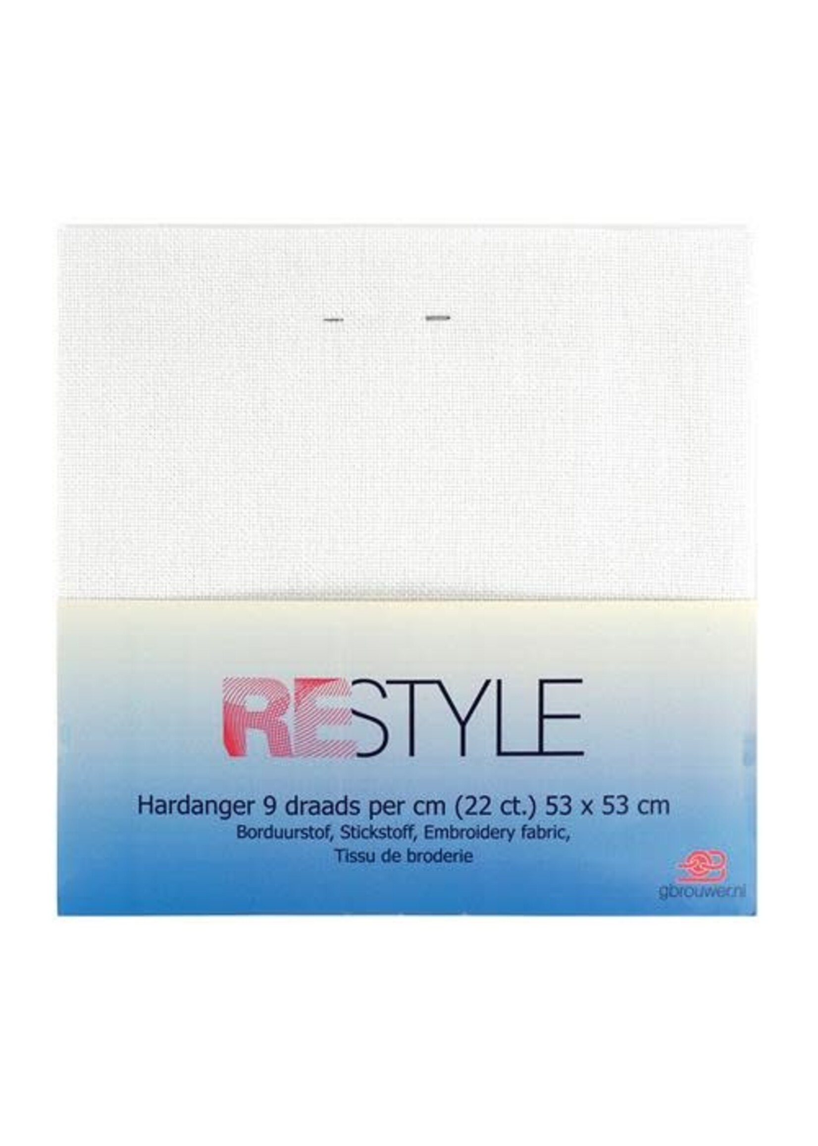Restyle Restyle 22 count borduurstof 9 draden per cm 53x53cm 50% katoen en 50% viscose  ecru