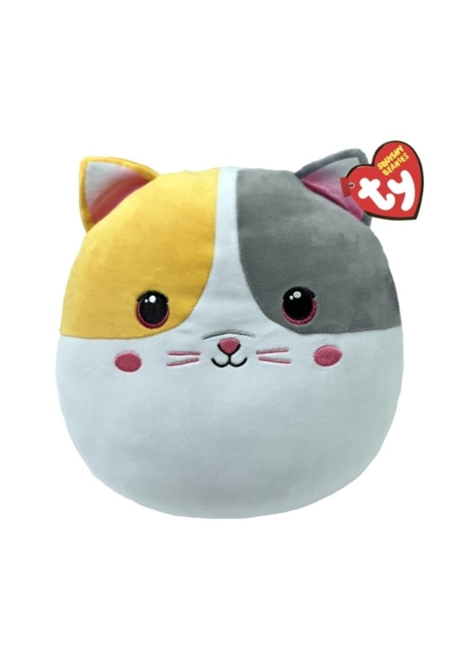 Ty Ty Squish a Boo Snuggles Yellow Grey Cat 20cm