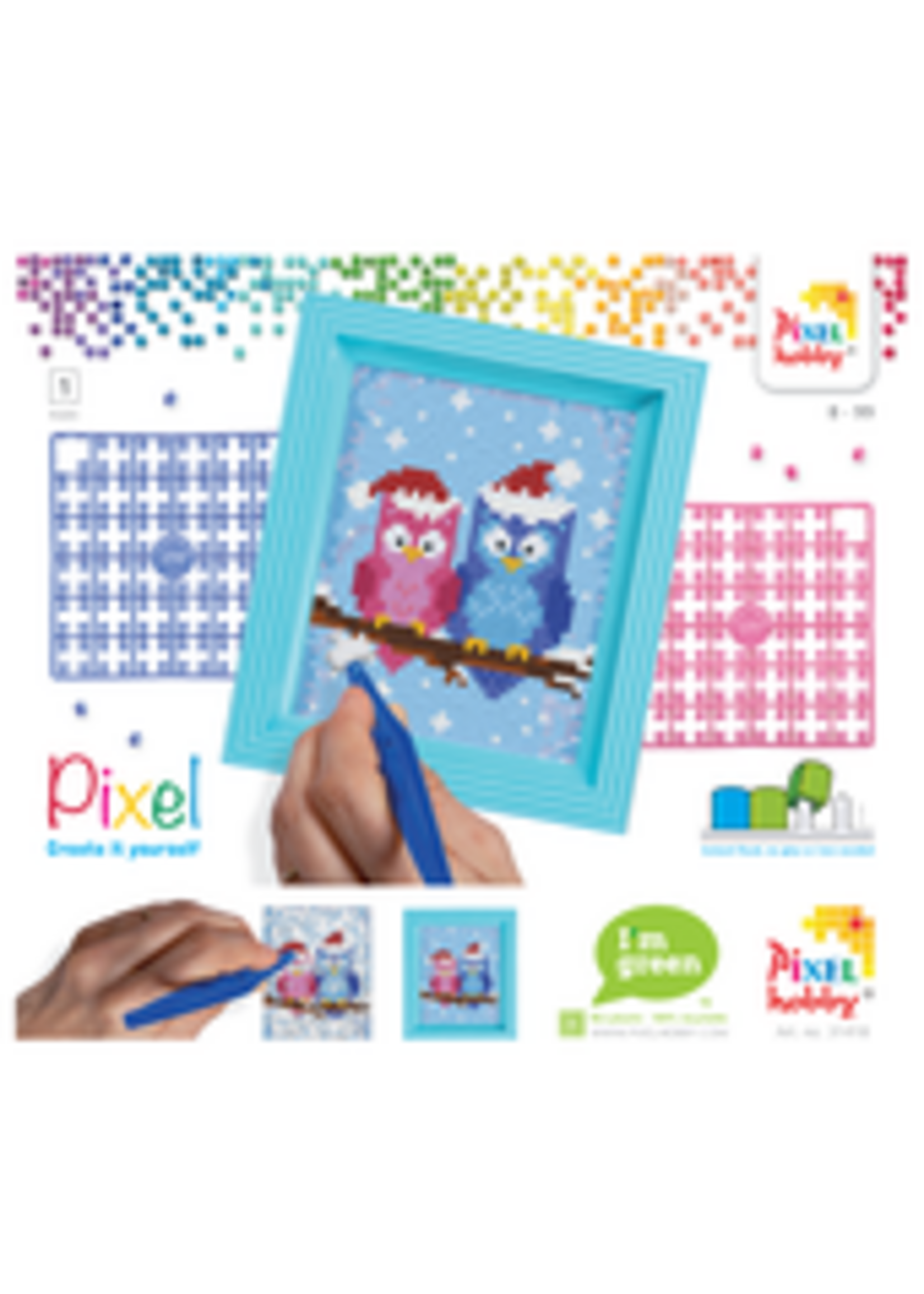 Pixel Pixelhobby geschenkverpakking  met 25 pixelmatjes uiltjes