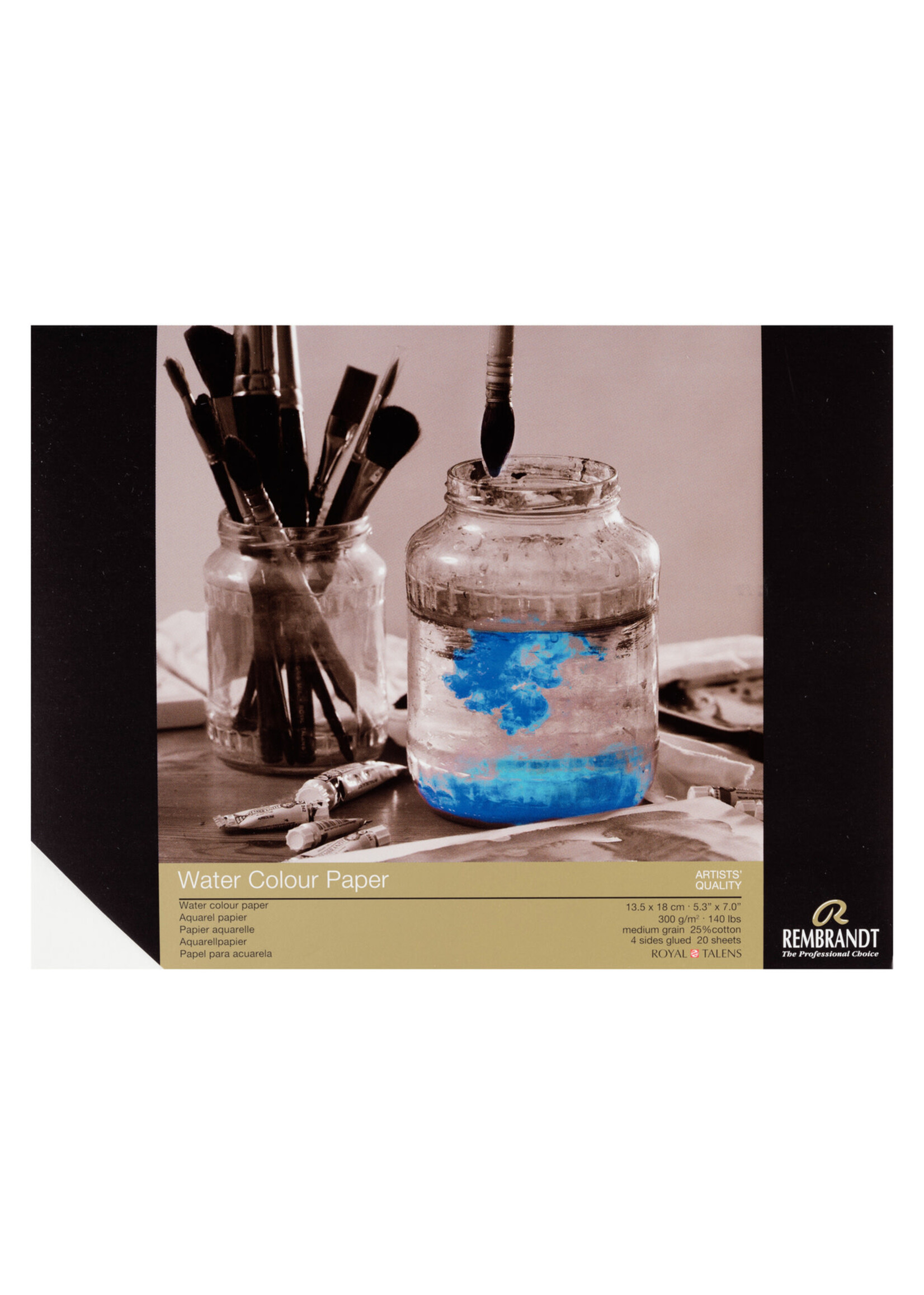 REMBRANDT Rembrandt Aquarelpapier (25% katoen) | 13,5 x 18 cm, 300 g, 20 vellen
