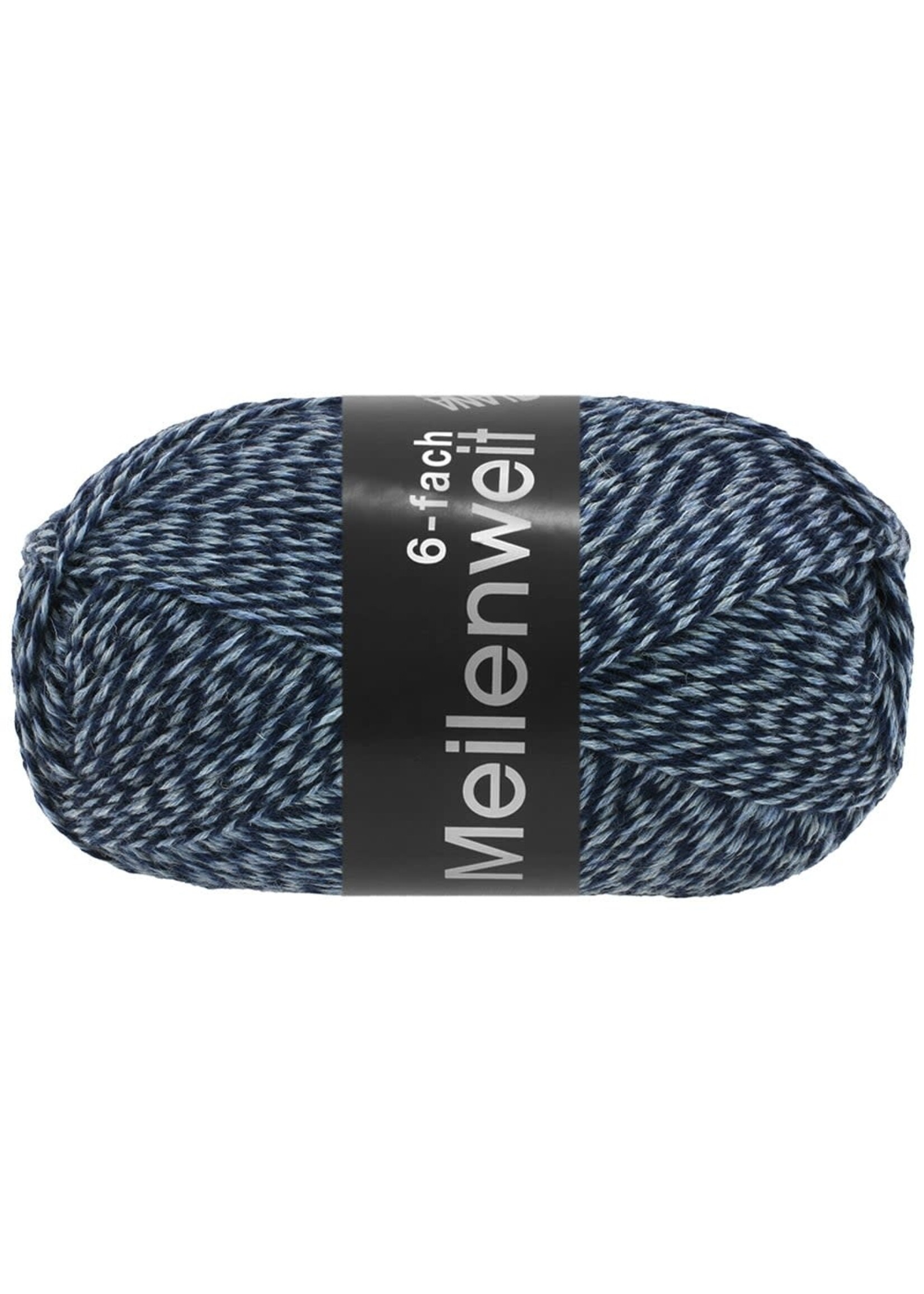 Lana Grossa Lana Grossa - Meilenweit - 150g - 6 draads - 8503 - grijsblauw/donkerblauw