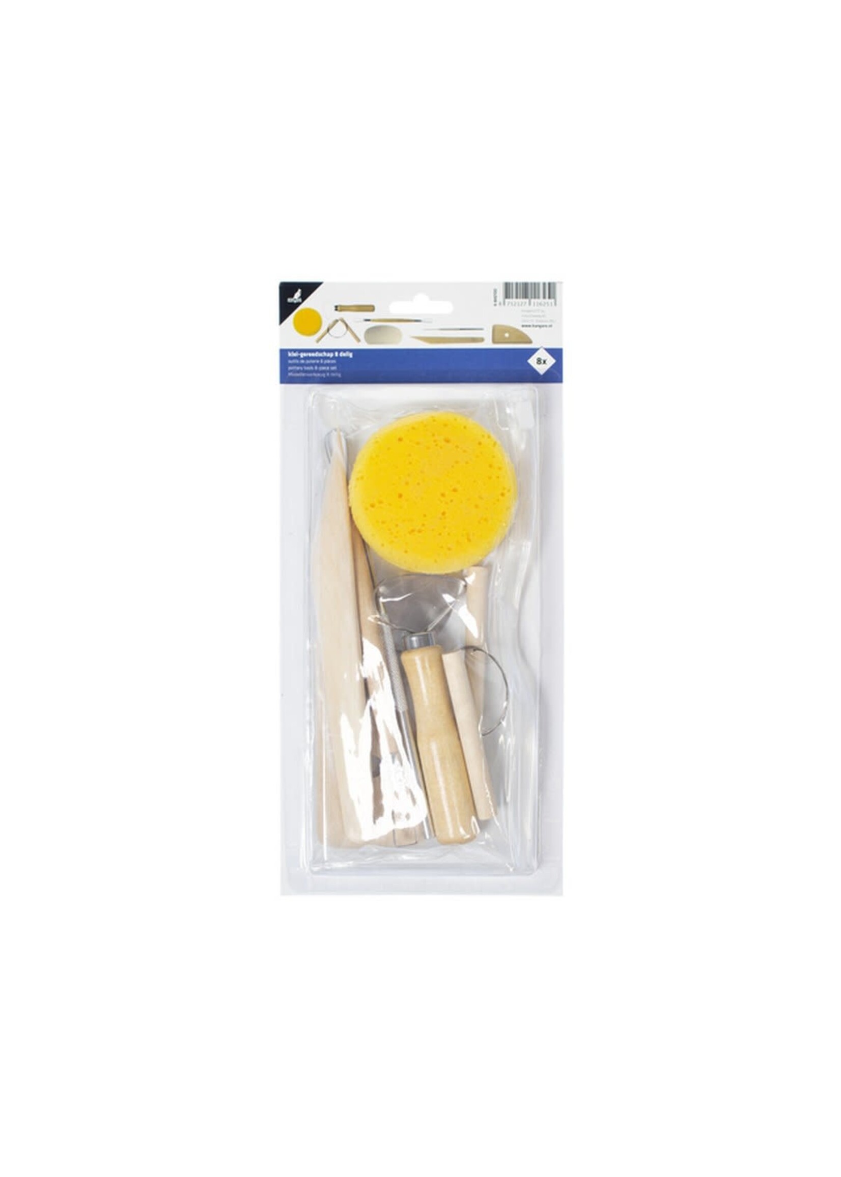 Kangaro Kleigereedschap 8 delig in Polybag