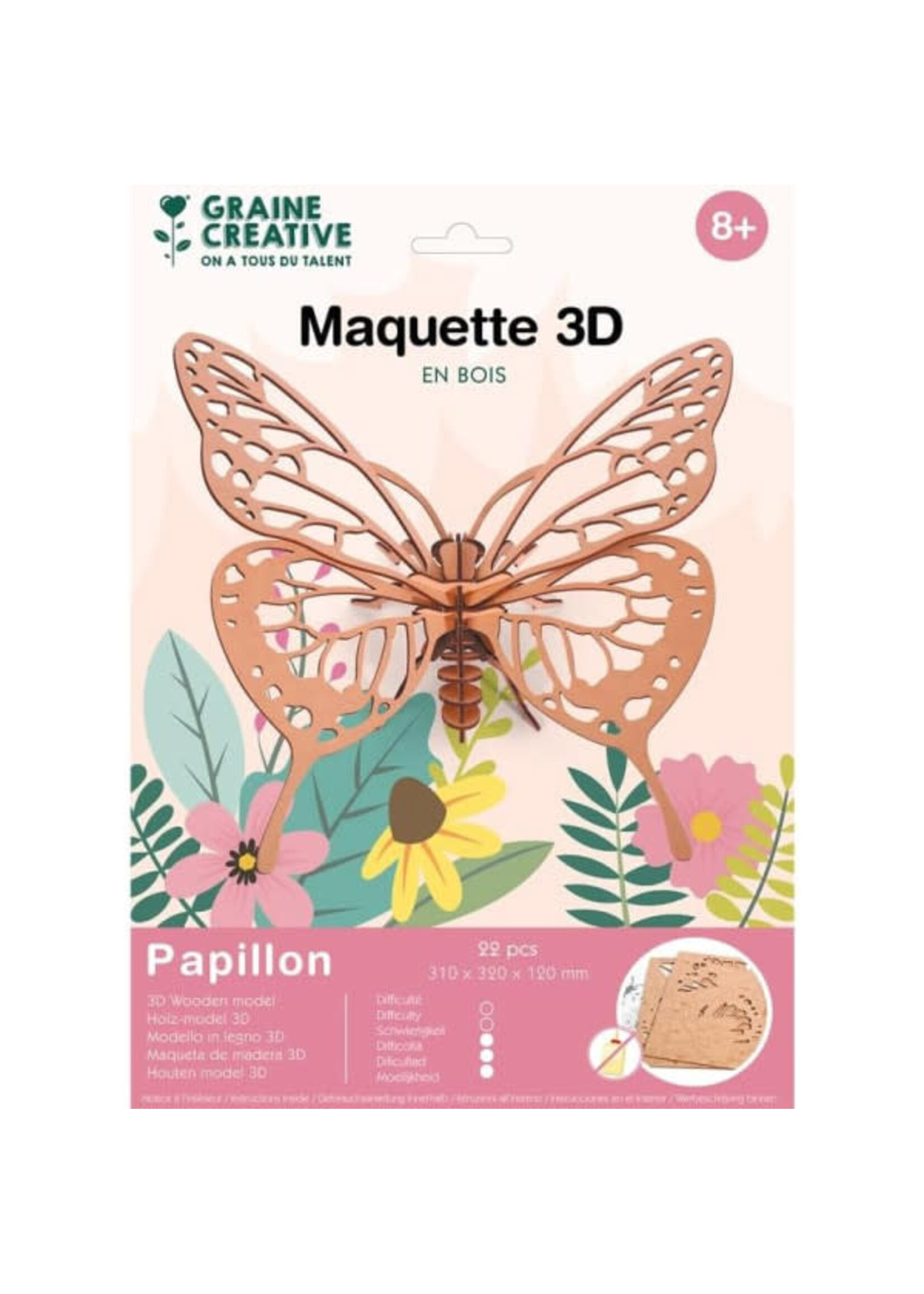 Graine Creative GC 3D Model Set Hout Vlinder