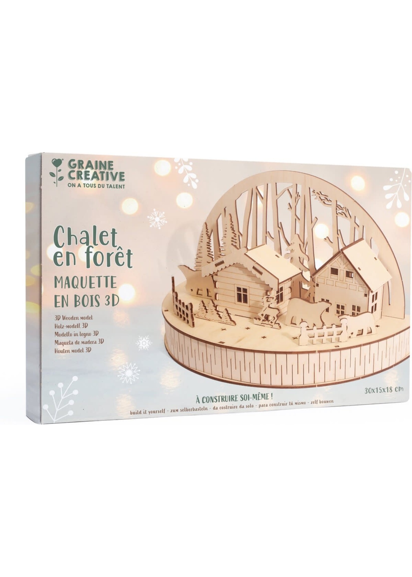 Graine Creative GC Houten DIY Miniatuur Set Huisjes in het Bos 30x15x18 cm