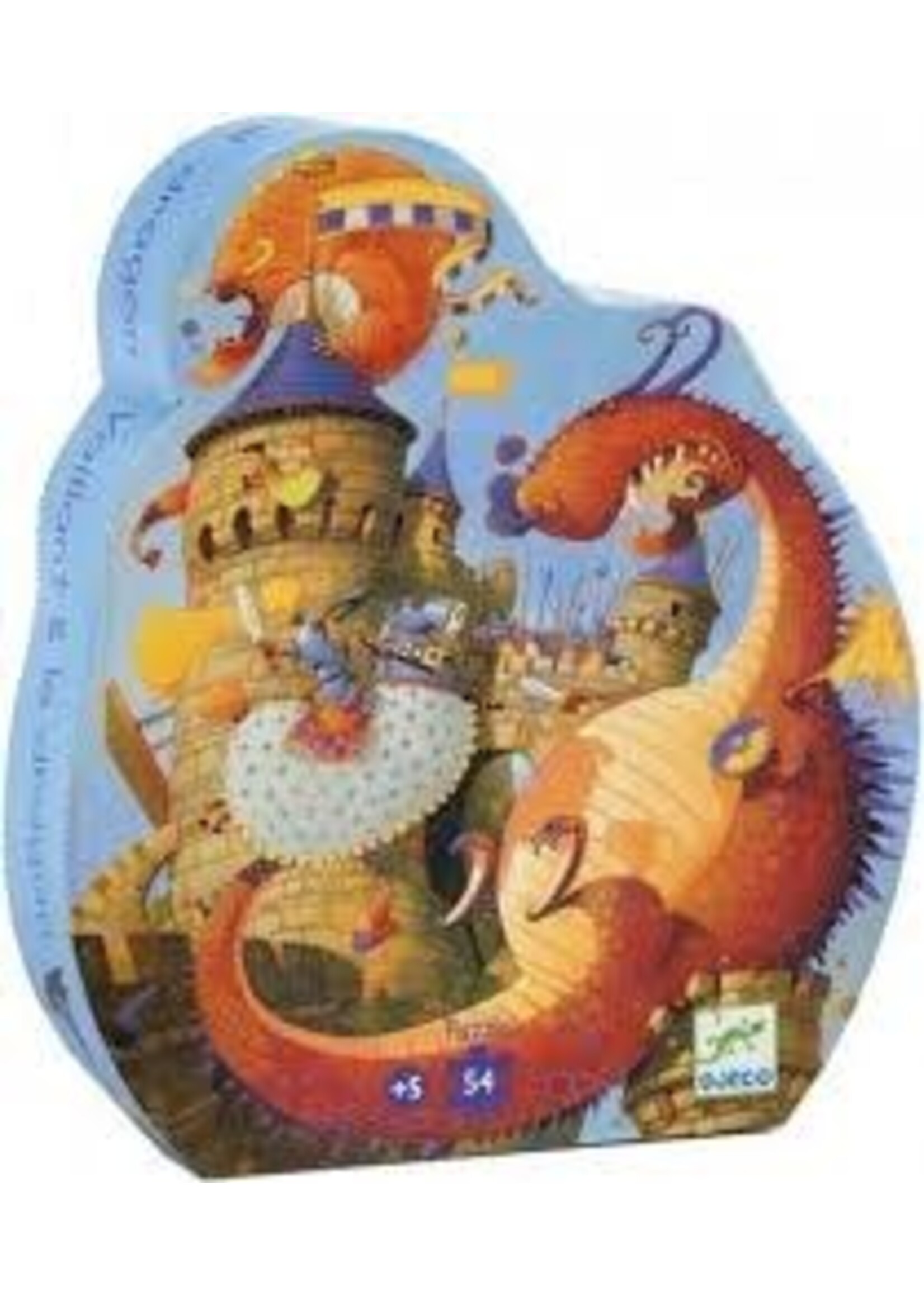 Djeco Djeco 7256 Silhouet puzzel De ridder en de draak (54 stukjes)