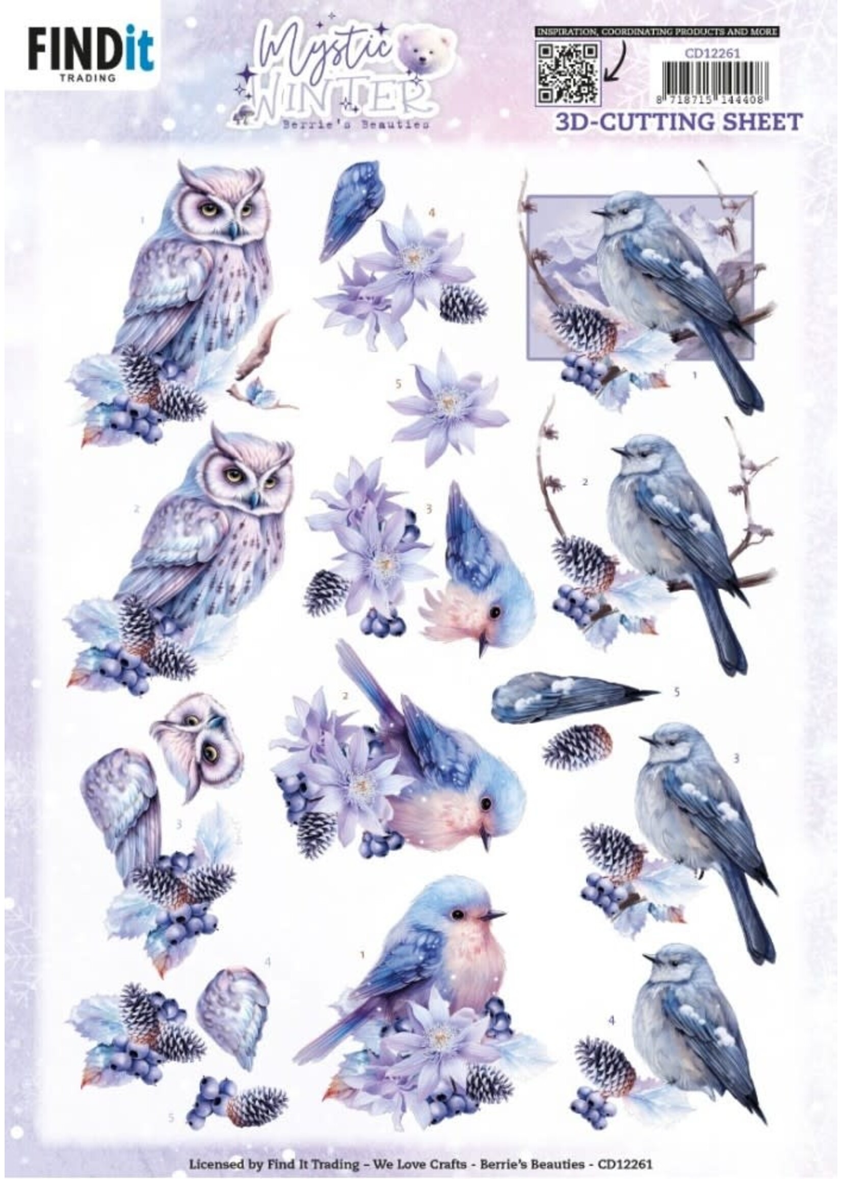 find it 3D Cutting Sheets - Berries Beauties - Mystic Winter - Mystic Birds