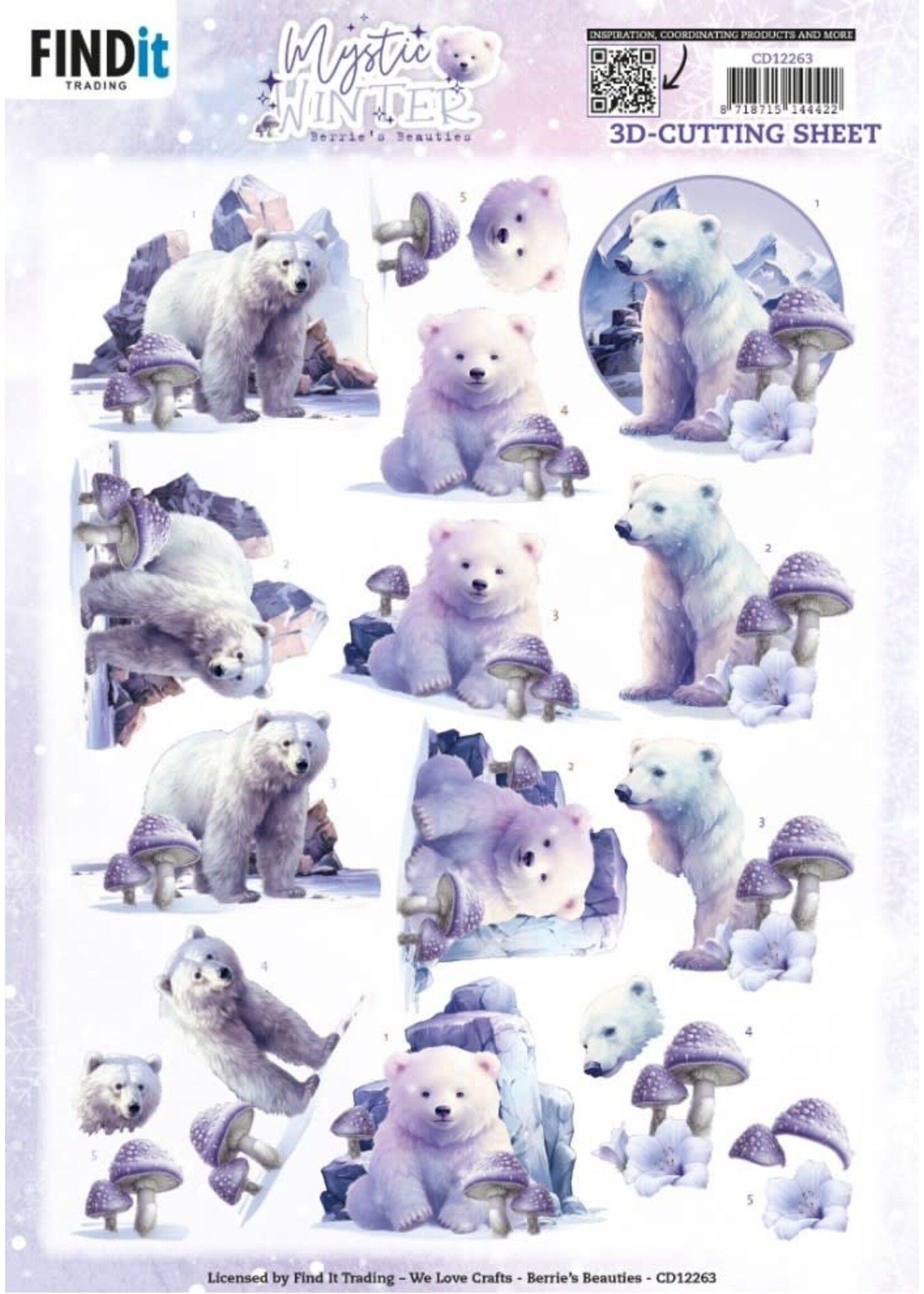 find it 3D Cutting Sheets - Berries Beauties - Mystic Winter - Mystic Polar Bears