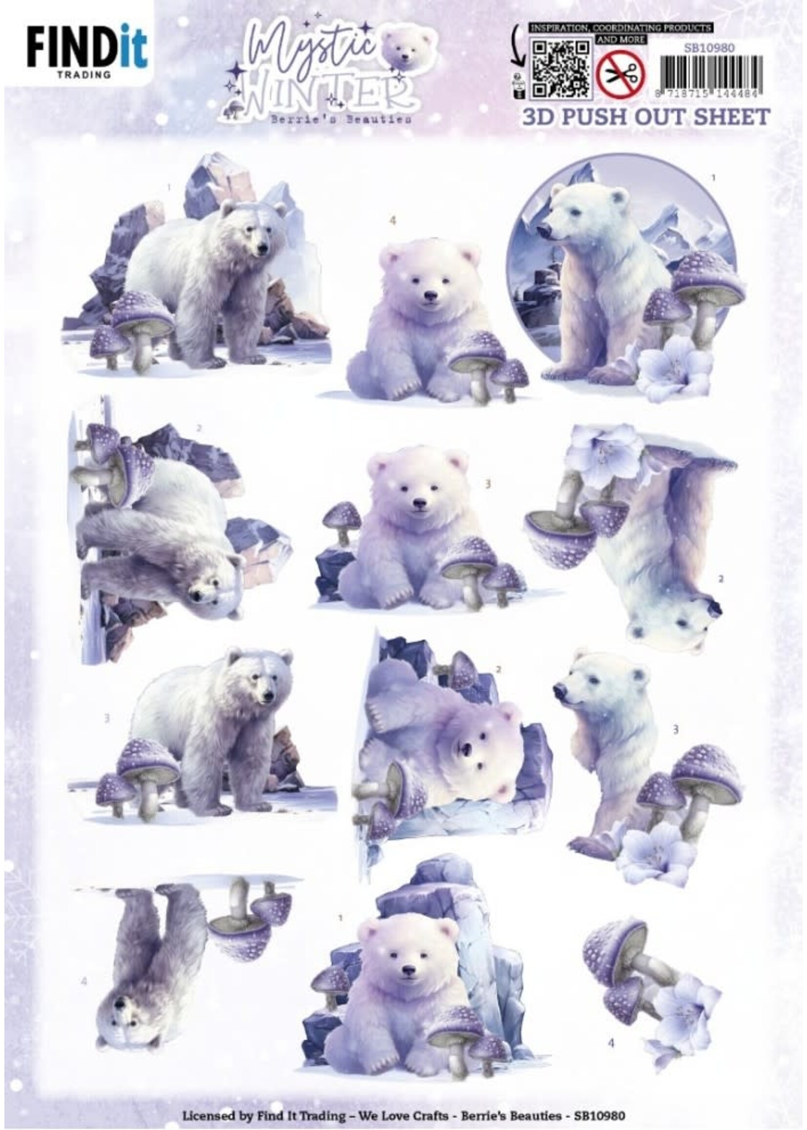 find it 3D Push Out - Berries Beauties - Mystic Winter - Mystic Polar Bears