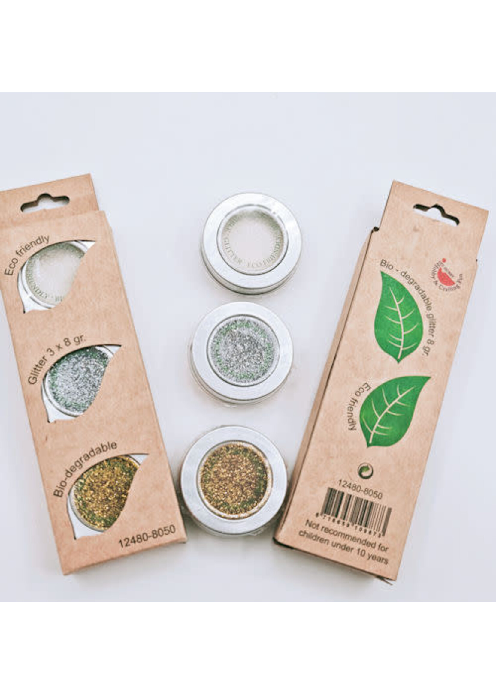 Hobby & crafting Fun Bio Glitter Set - White, Silver, Gold