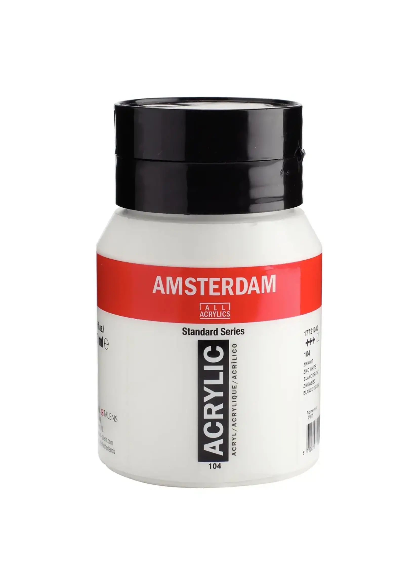 Talens Amsterdam Amsterdam Standard Series Acrylverf Pot 500 ml Zinkwit 104