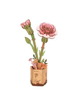 Rowood Rowood DIY Houten Bloem Pink Carnation, Roze Anjer