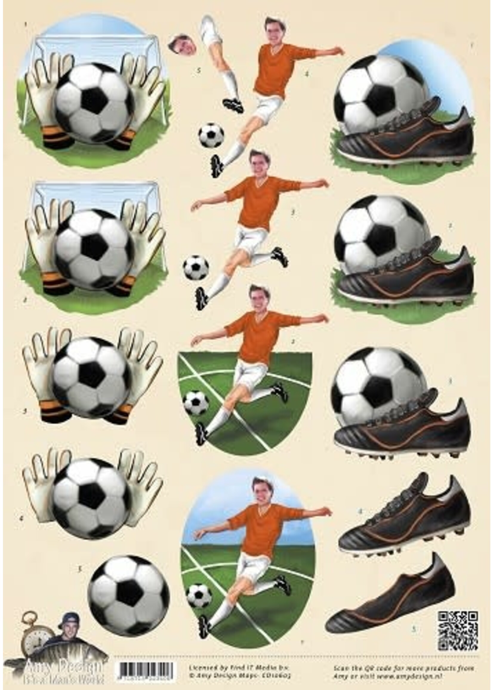 Amy Design Amy Designs - 3D Knipvel - Voetbal