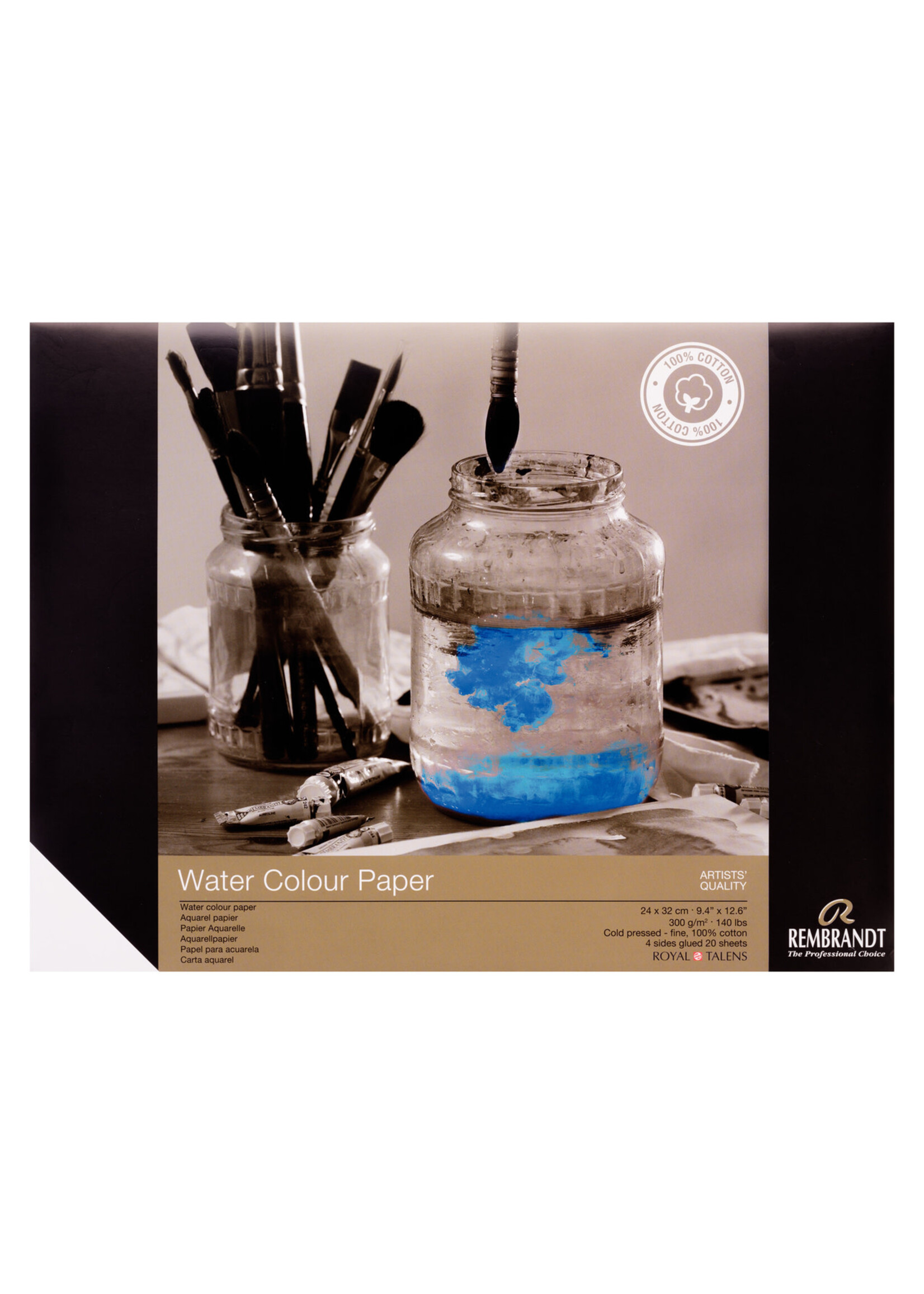 REMBRANDT Rembrandt Aquarelpapier (100% katoen) | 24 x 32 cm, 300 g, 20 vellen