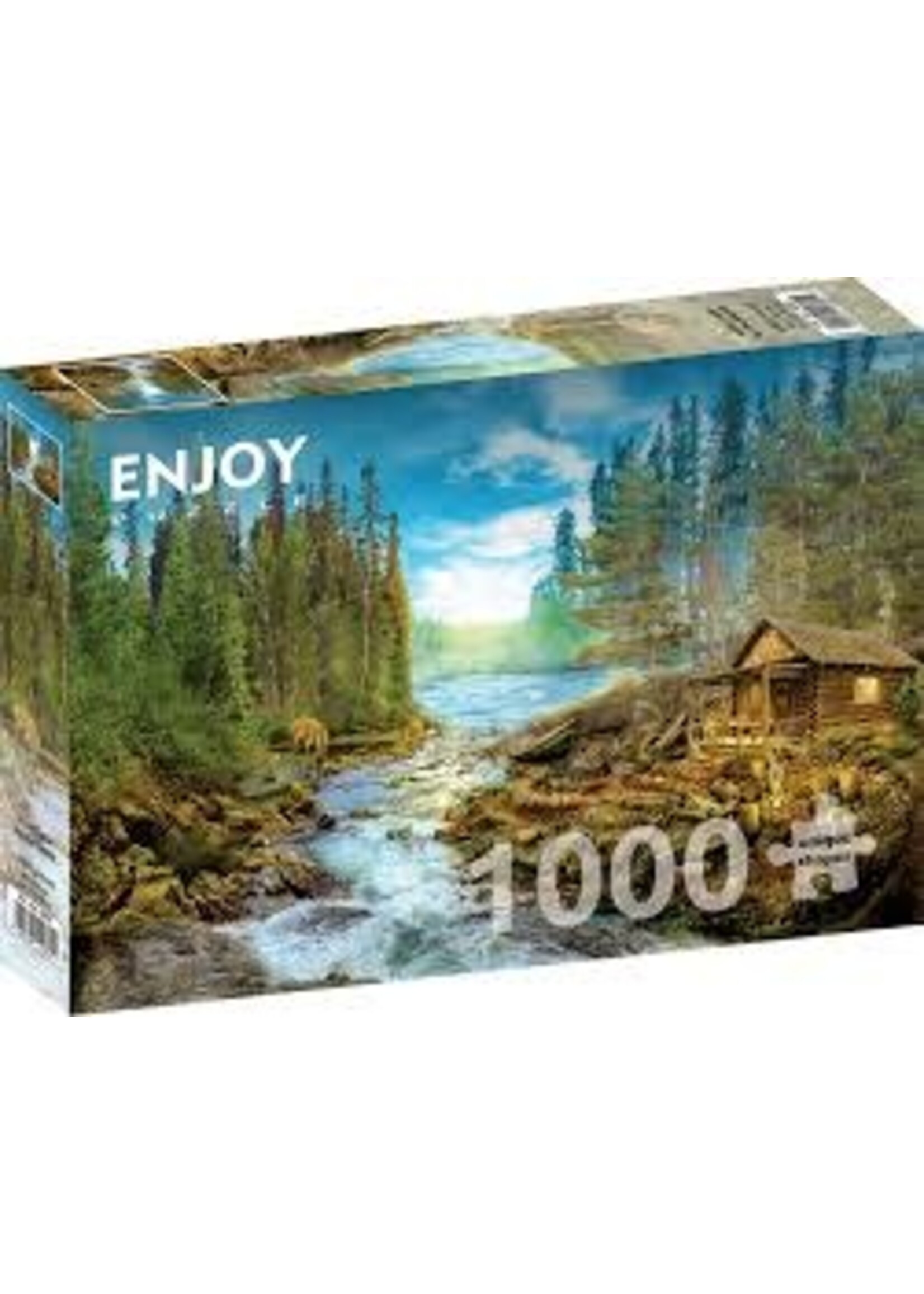 Enjoy Puzzle Enjoy A Log Cabin by the Rapids (1000)