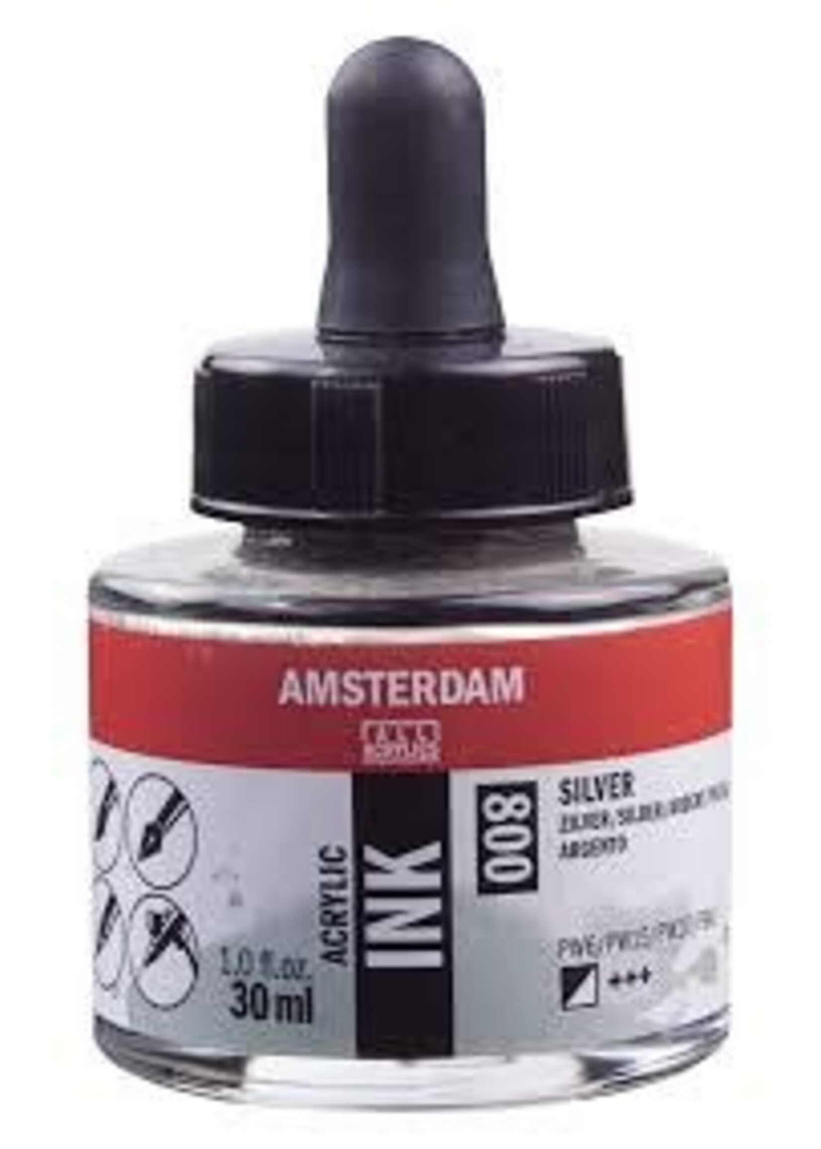 Talens Amsterdam Amsterdam Acrylinkt Fles 30 ml Zilver 800