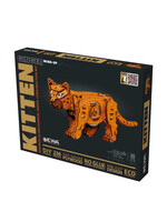 Wind-Up DIY 3D Mechanische Houten Puzzel, Kitten Ginger, Eco Wood Art
