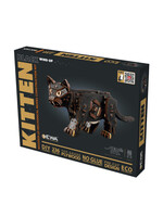 Wind-Up DIY 3D Mechanische Houten Puzzel, Kitten Black, Eco Wood Art