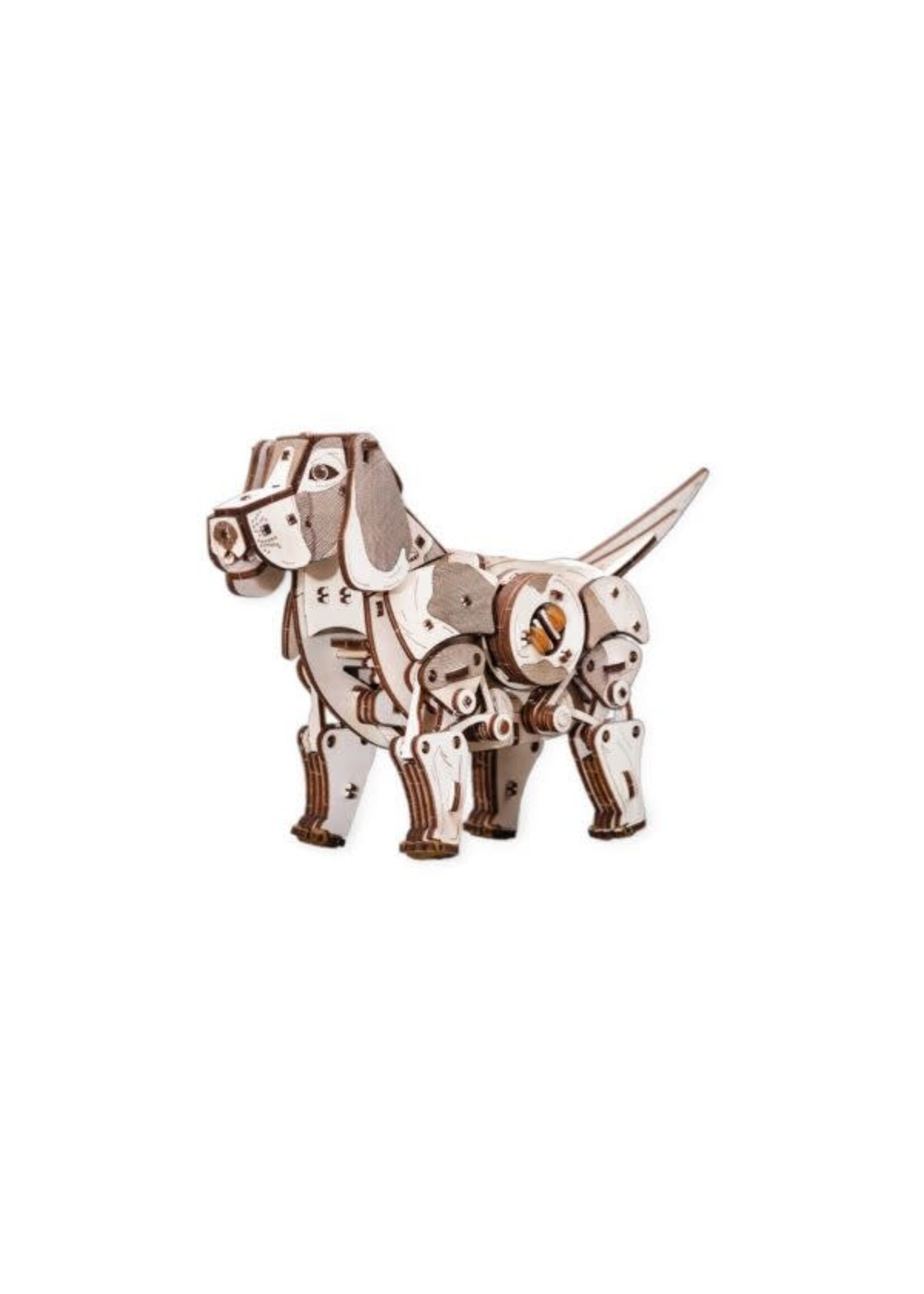 Wind-Up 3D Modelbouwpakket, Dieren Producten Eco Wood Art 3D Mechanische Puzzel Puppy 730 245x188x30mm