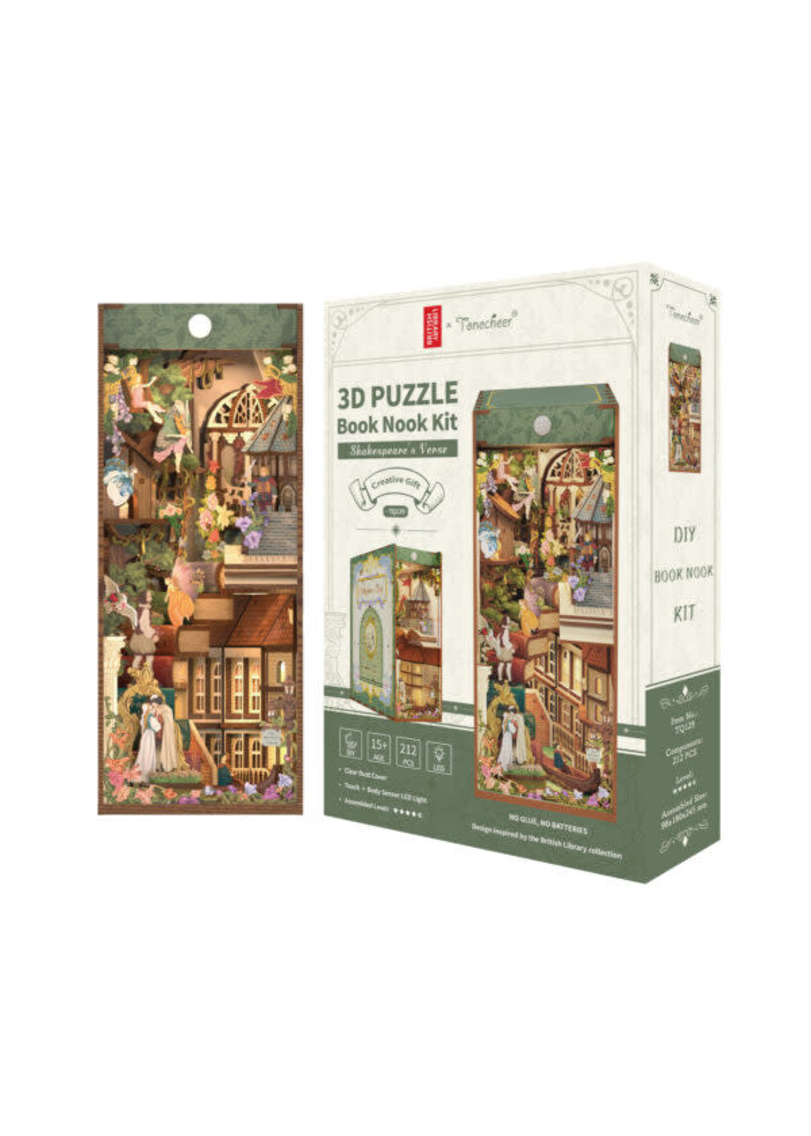 Tonecheer DIY Book Nook Boekensteun Shakespear’s Verse inclusief Dust-cover