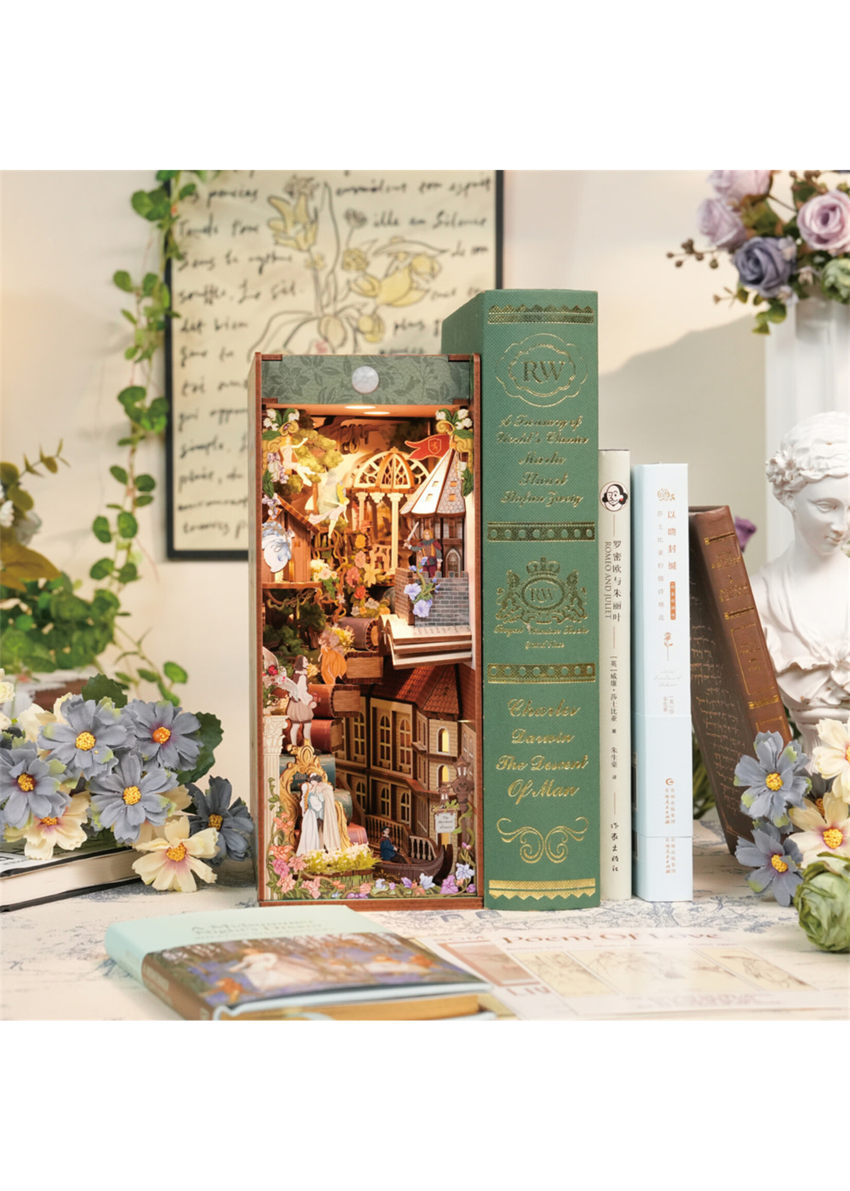 Tonecheer DIY Book Nook Boekensteun Shakespear’s Verse inclusief Dust-cover