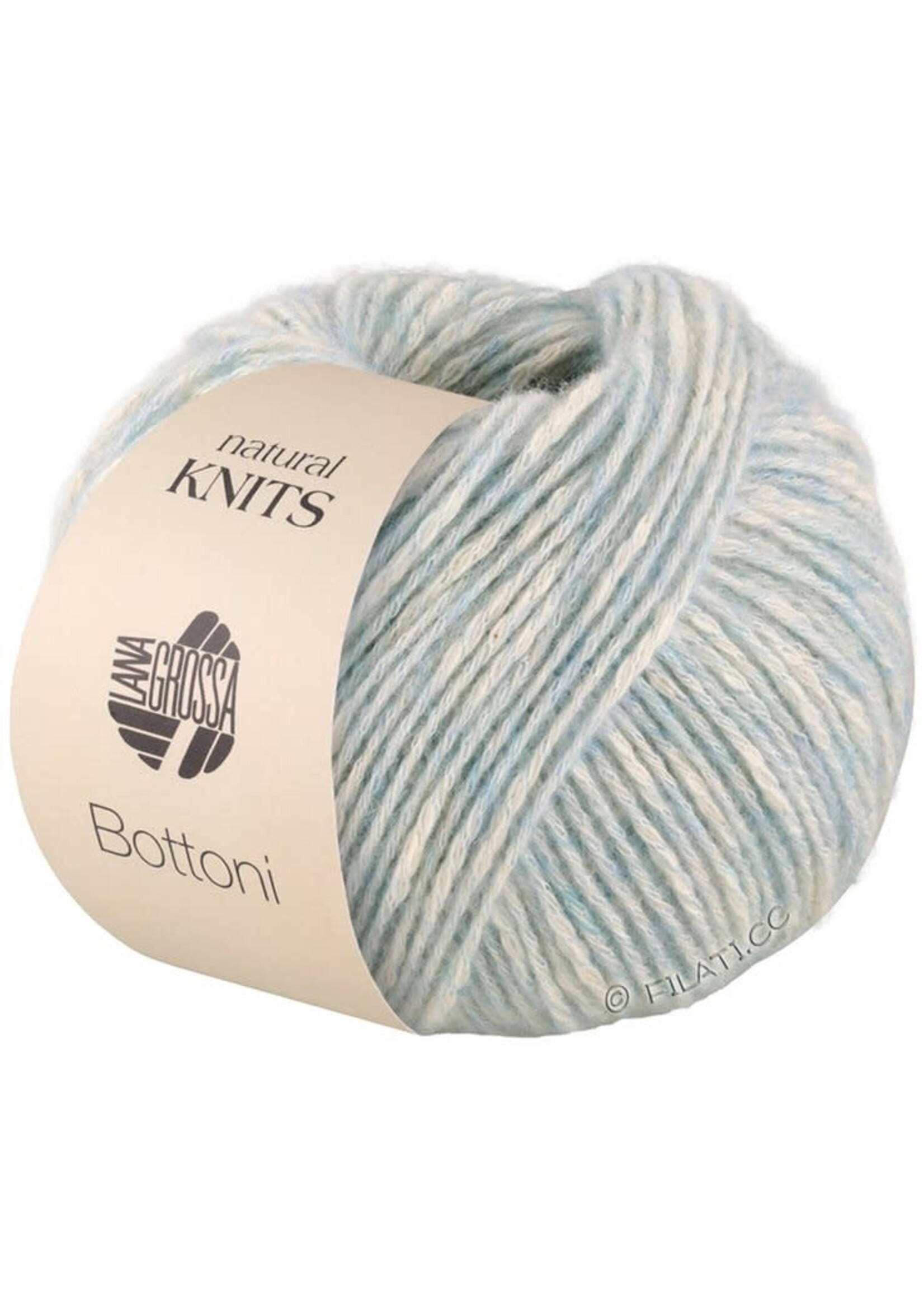 Lana Grossa Lana Grossa - Natural Knits - Bottoni - 50 gram 125m - Pastel Turkoois/Wit (006)