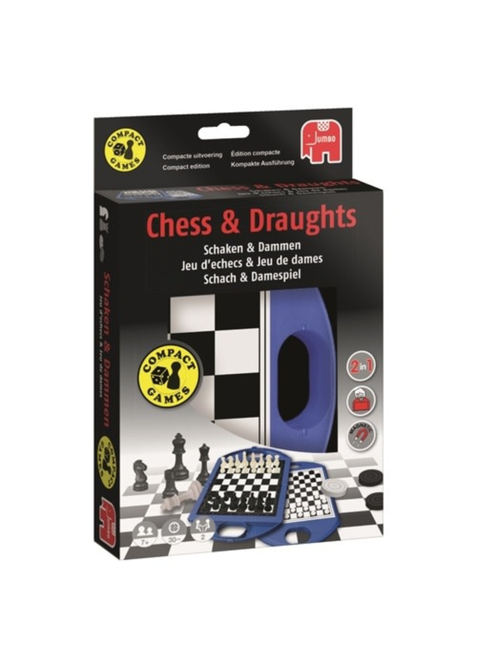 Jumbo Jumbo Schaken en Dammen Travel Magnetisch