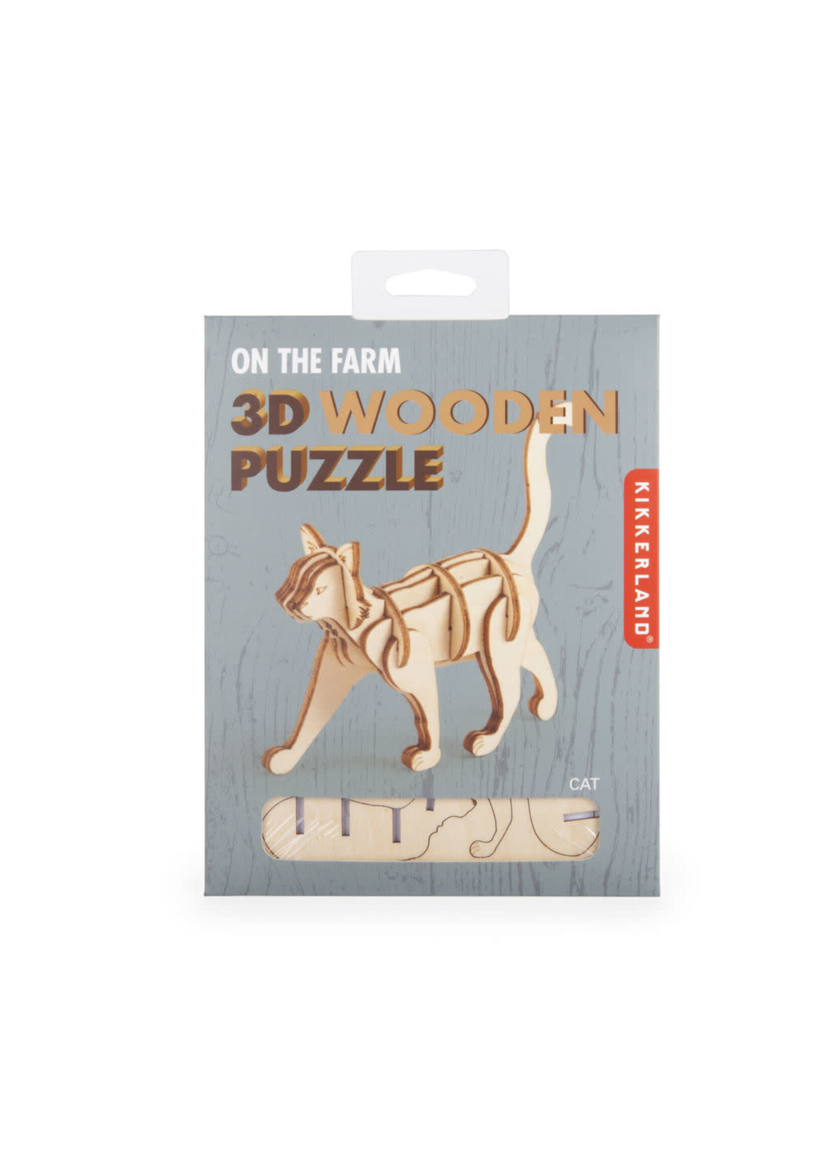 Kikkerland Houten 3D puzzel Op de boerderij - Kat