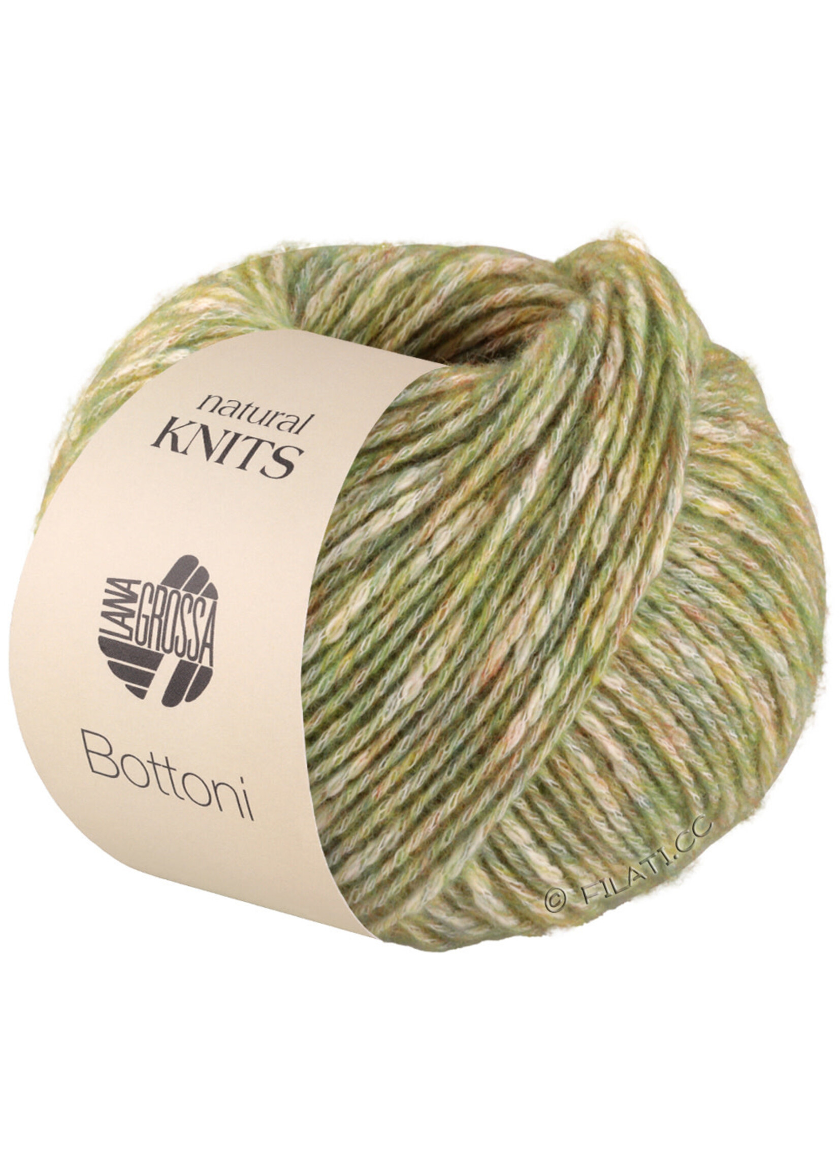 Lana Grossa Lana Grossa - Natural Knits - Bottoni - 50 gram 125m - Groenbruin / Room (012)