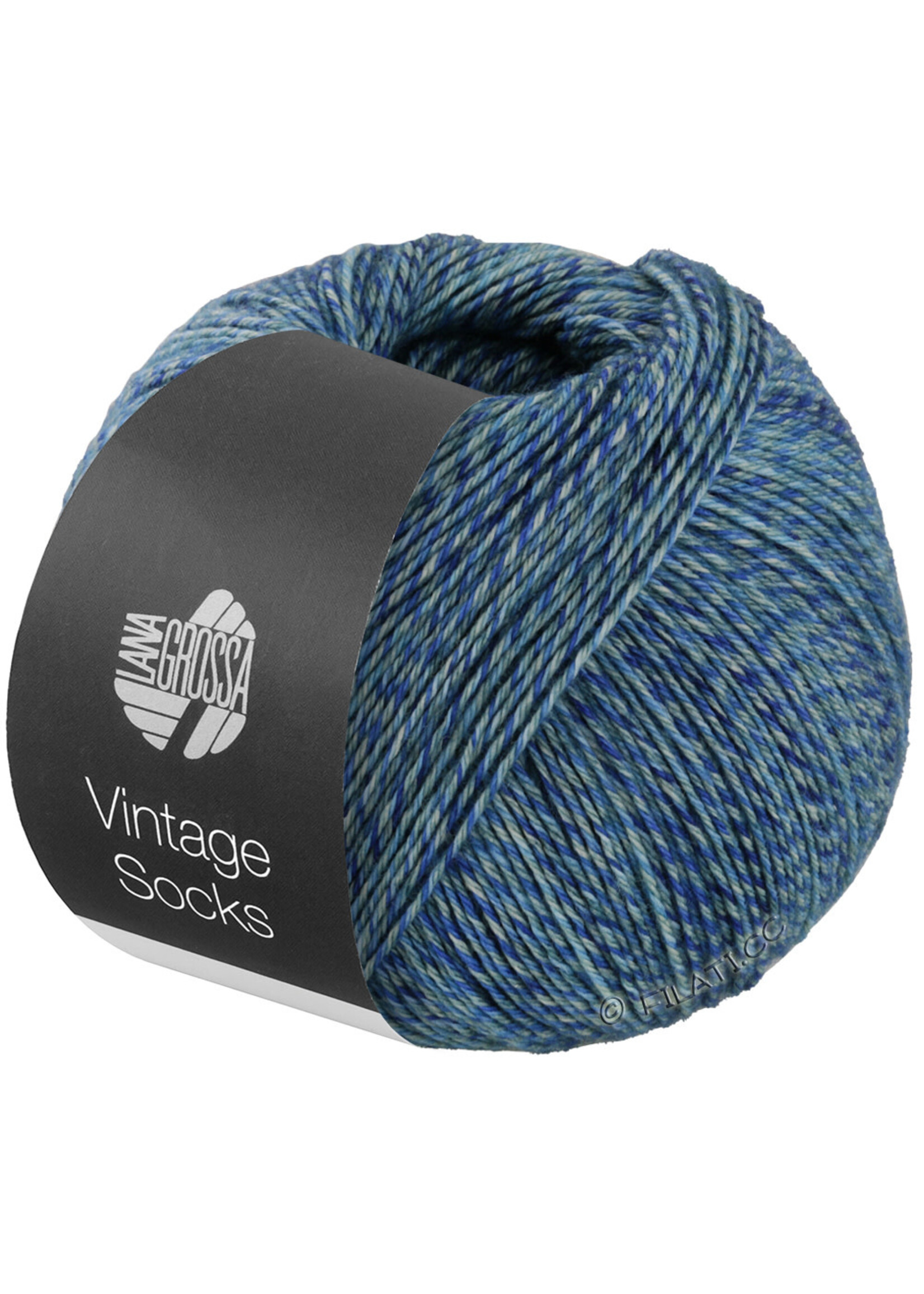 Lana Grossa Lana Grossa - Vintage socks - 100g 400m - Gemeleerd Blauw (1014)