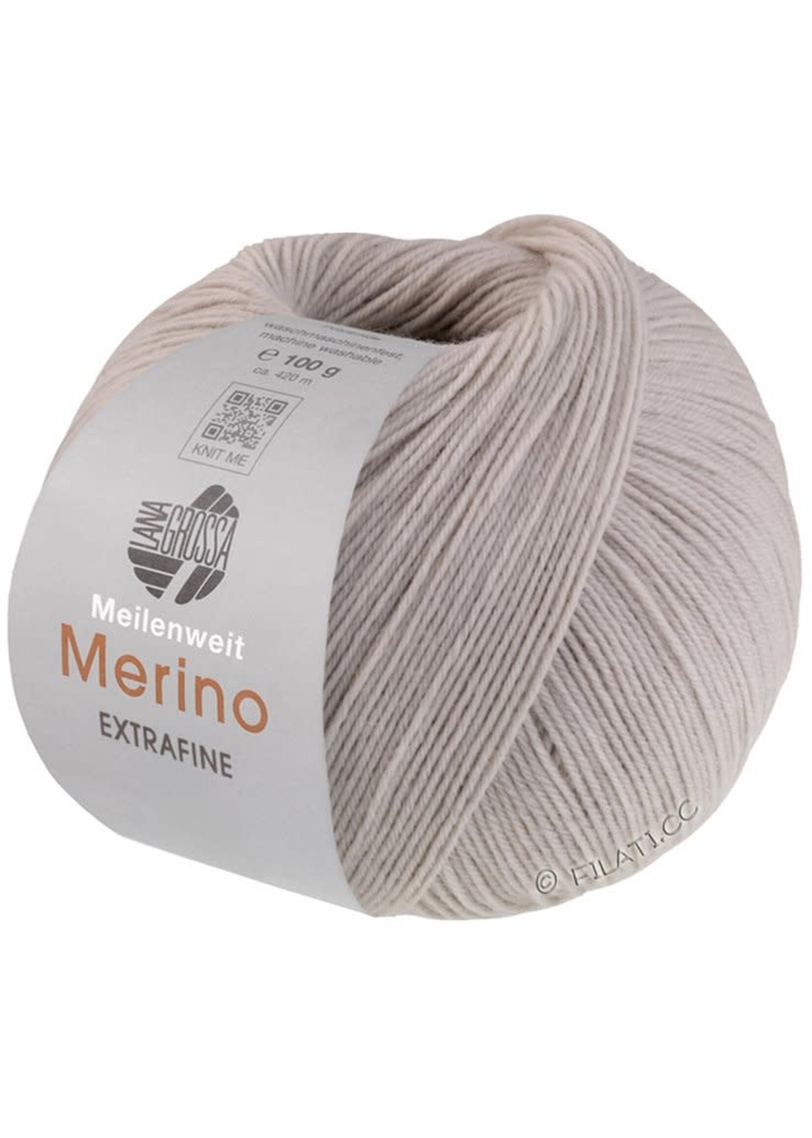 Lana Grossa Lana Grossa Meilenweit Merino Extra Fijn 100gr 2462 Lichtgrijs
