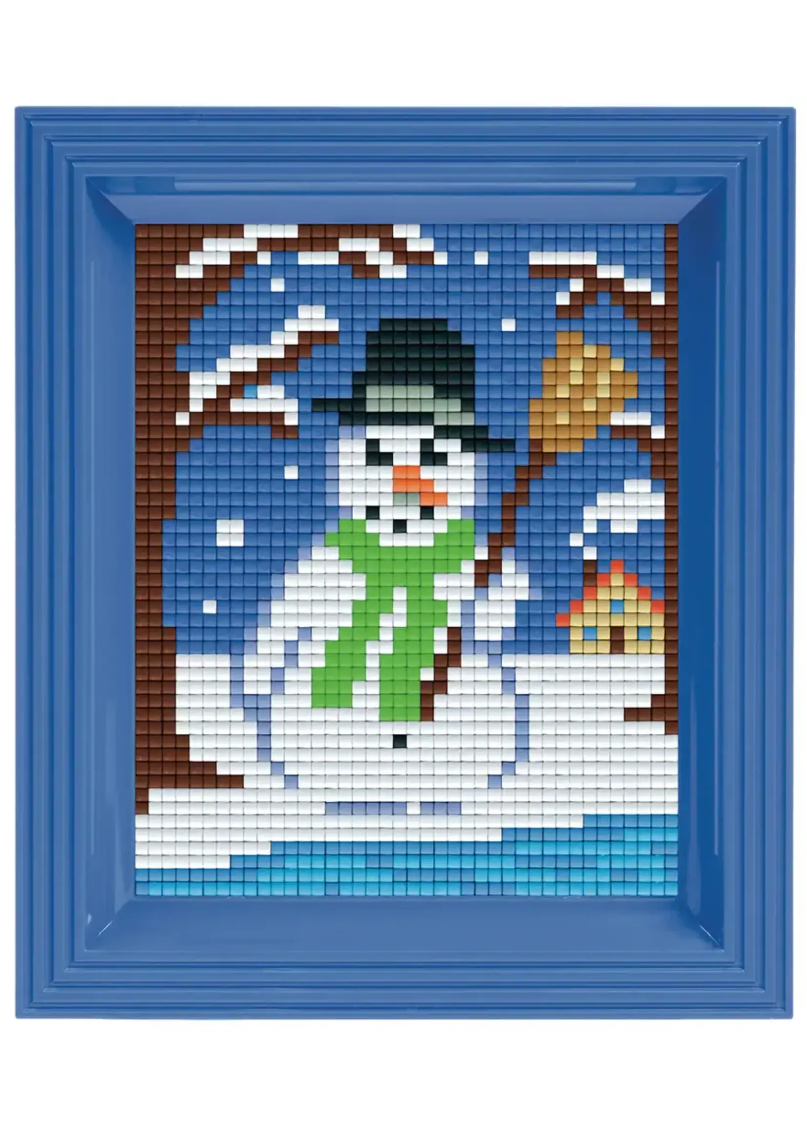 Pixel Geschenkverpakking met 22 pixelmatjes - Sneeuwman